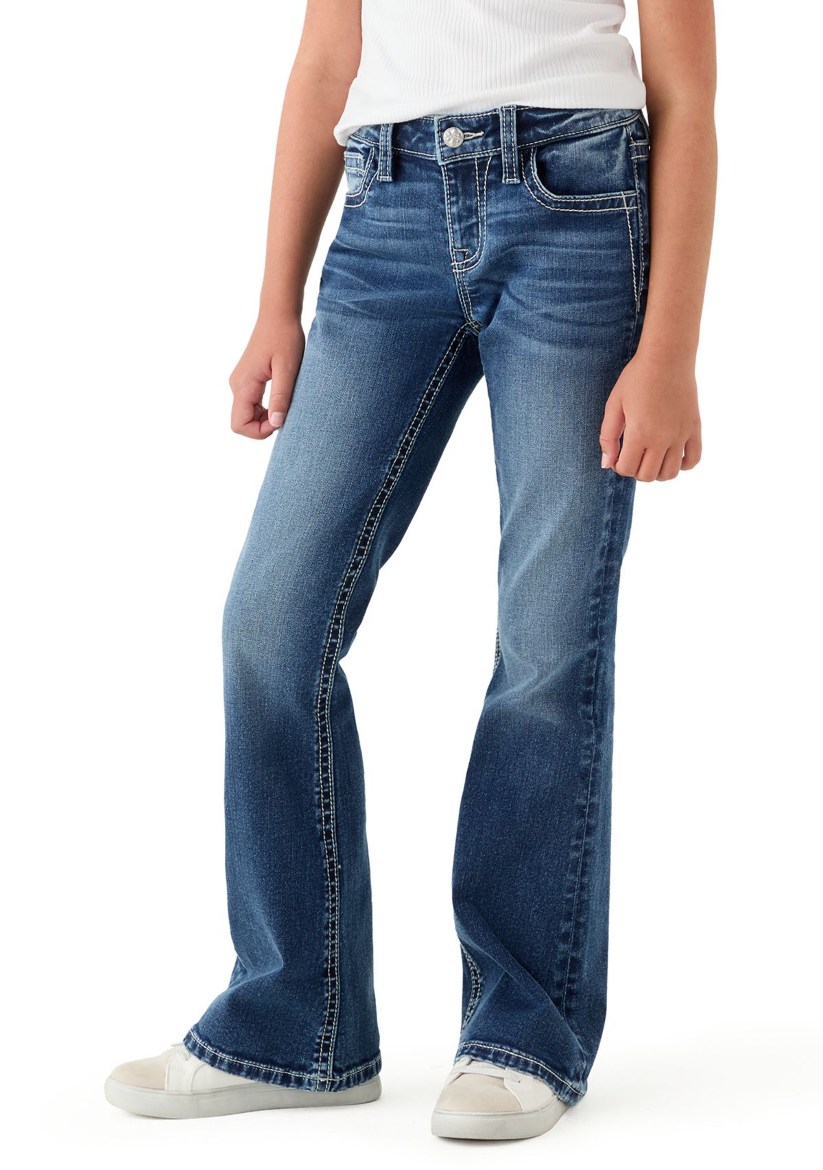 Girls 7-16 Cross Pocket Bootcut Jeans
