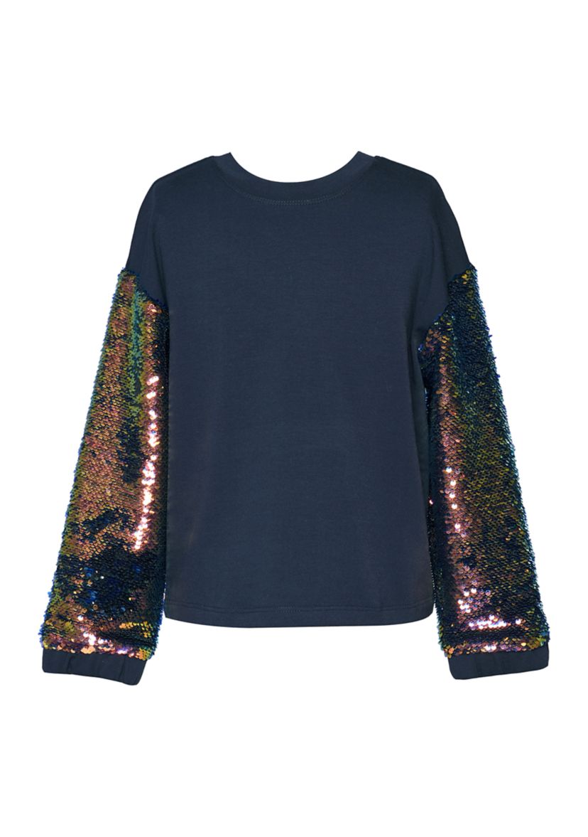 Girls 7-16 Sequin Sleeve Sweatshirt 