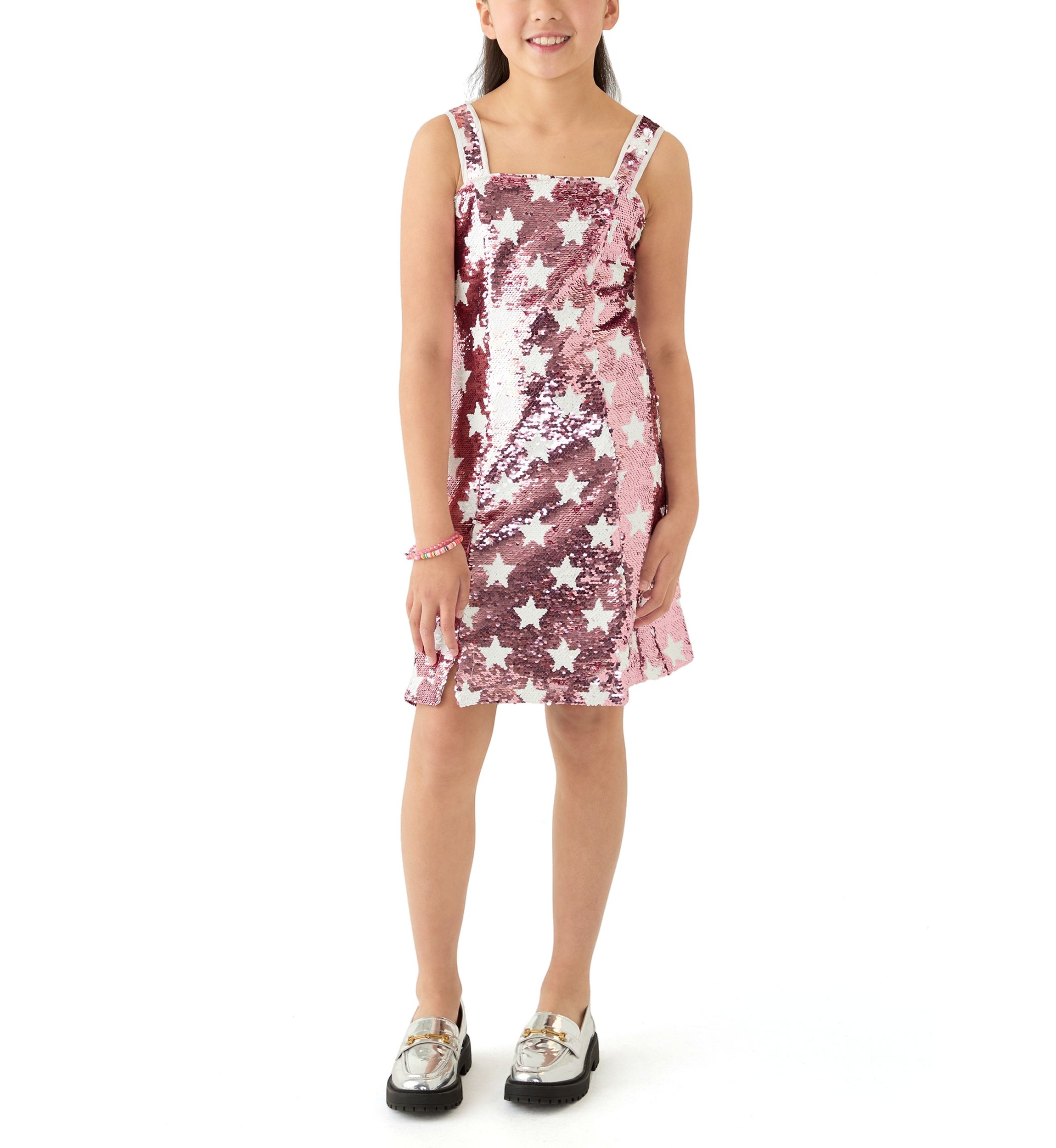 Girls 7-16 Allover Sequin Star Dress