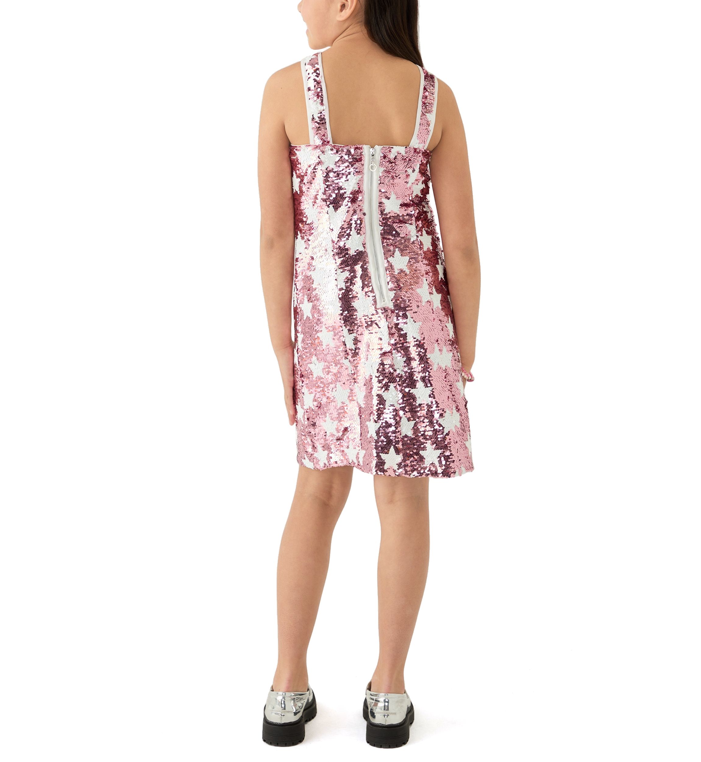 Girls 7-16 Allover Sequin Star Dress