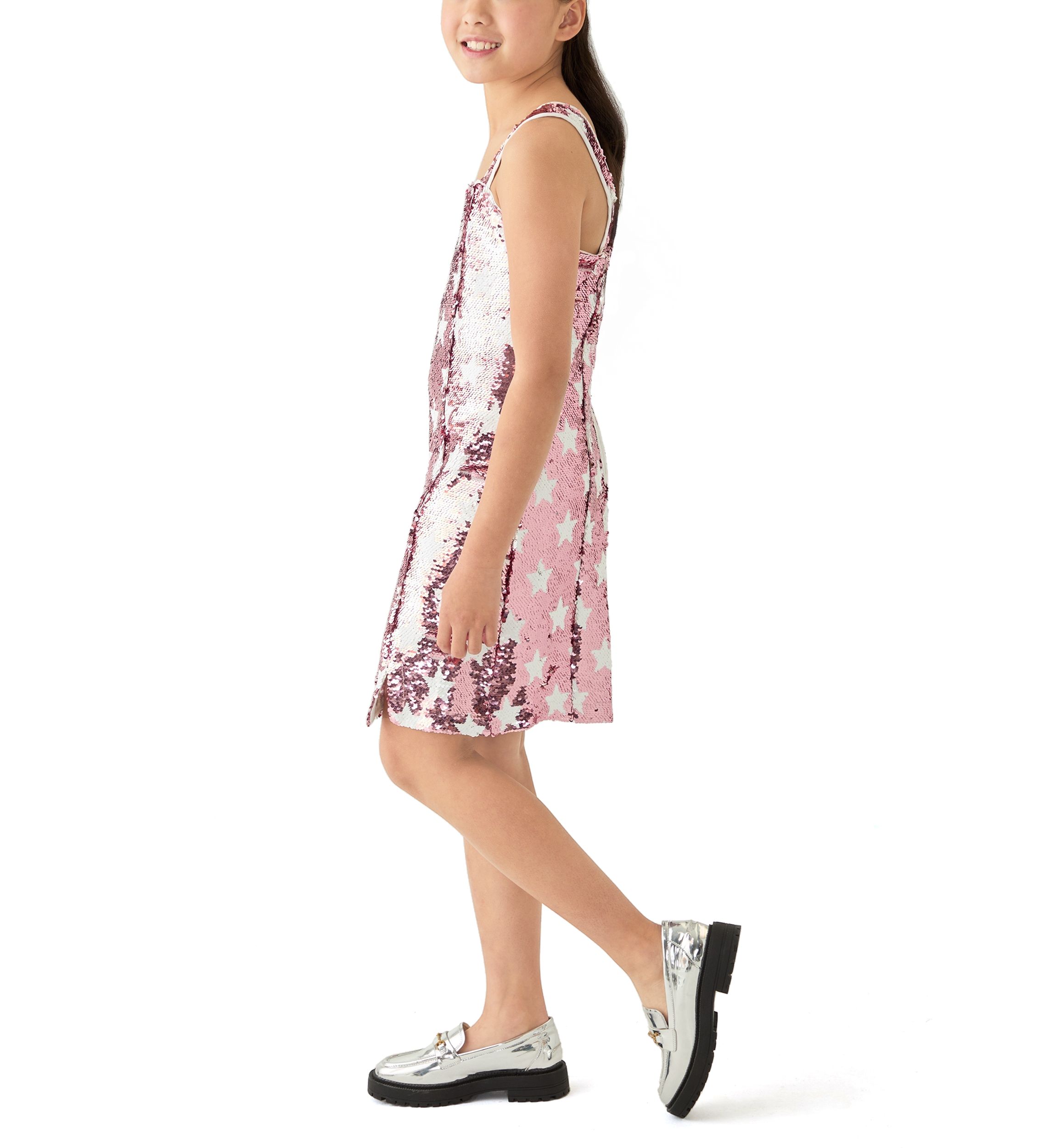 Girls 7-16 Allover Sequin Star Dress