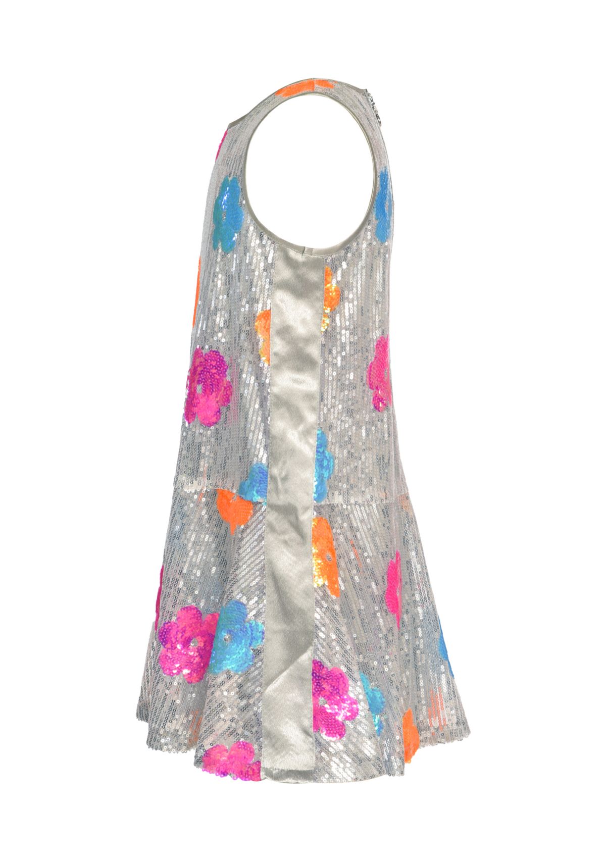 Girls 7-16 Neon Flowers Sequin Dress