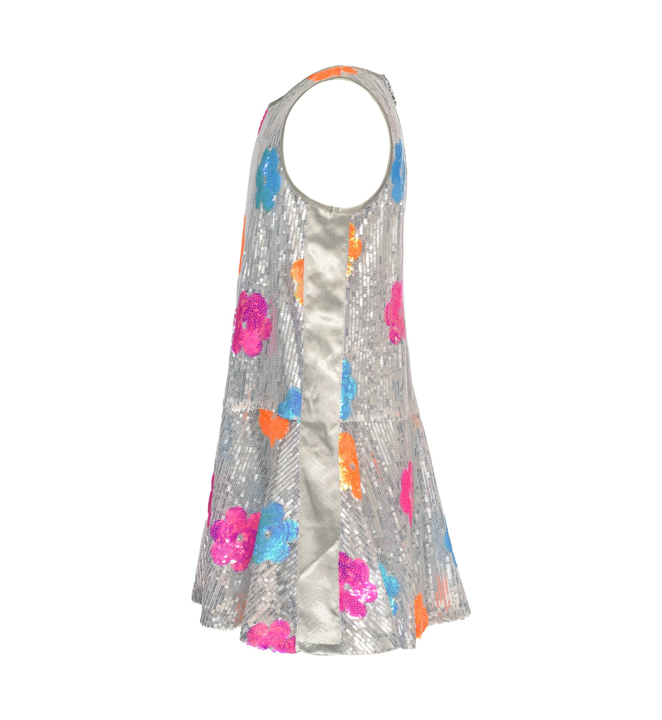 Girls 7-16 Neon Flowers Sequin Dress