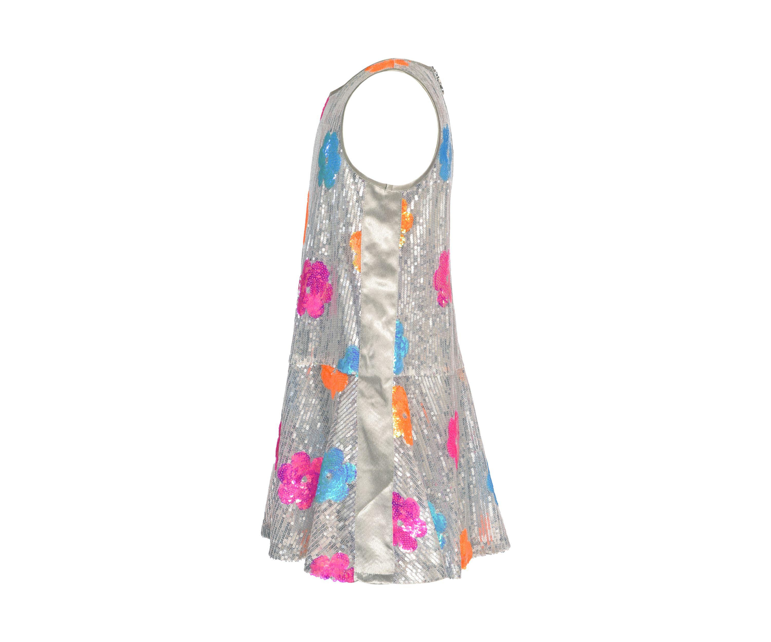 Girls 7-16 Neon Flowers Sequin Dress