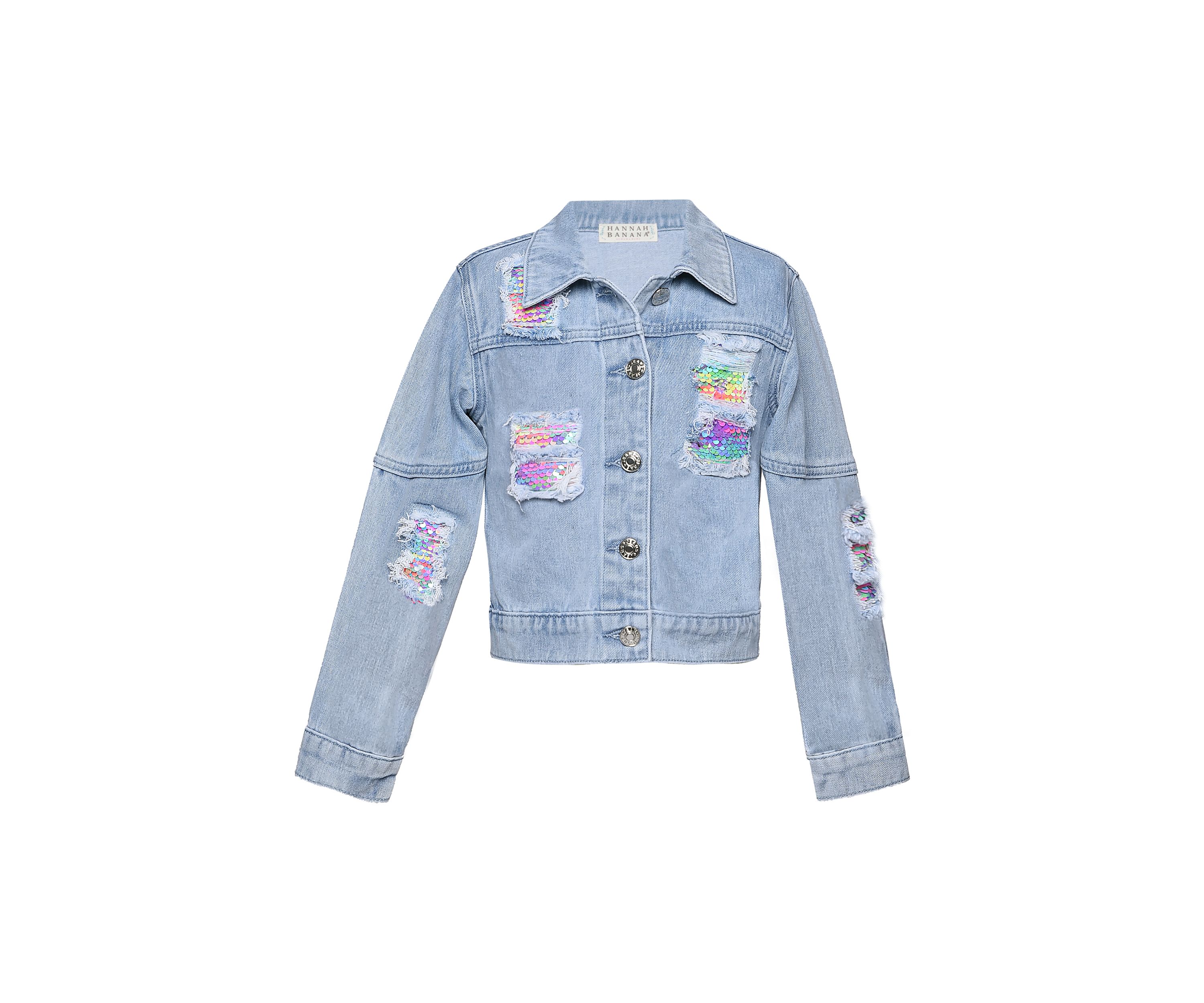 Girls 7-16 Patchwork Denim Jacket 