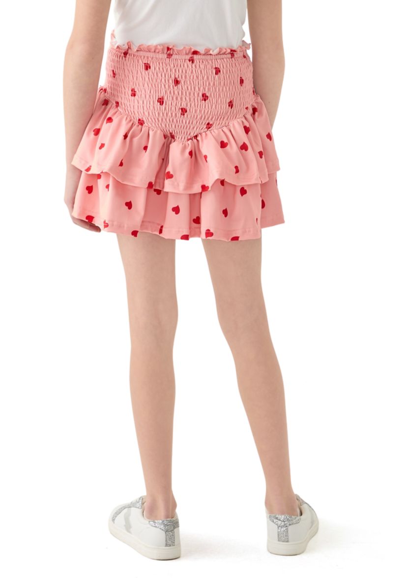 Girls 7-16 Allover Heart Print Soft Jersey Skirt