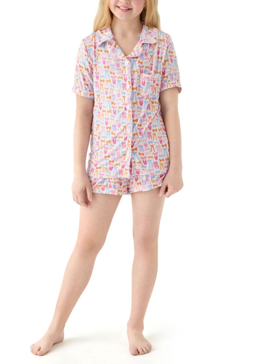 Girls 7-16 2 Piece Bow Print Bamboo Loungewear Set