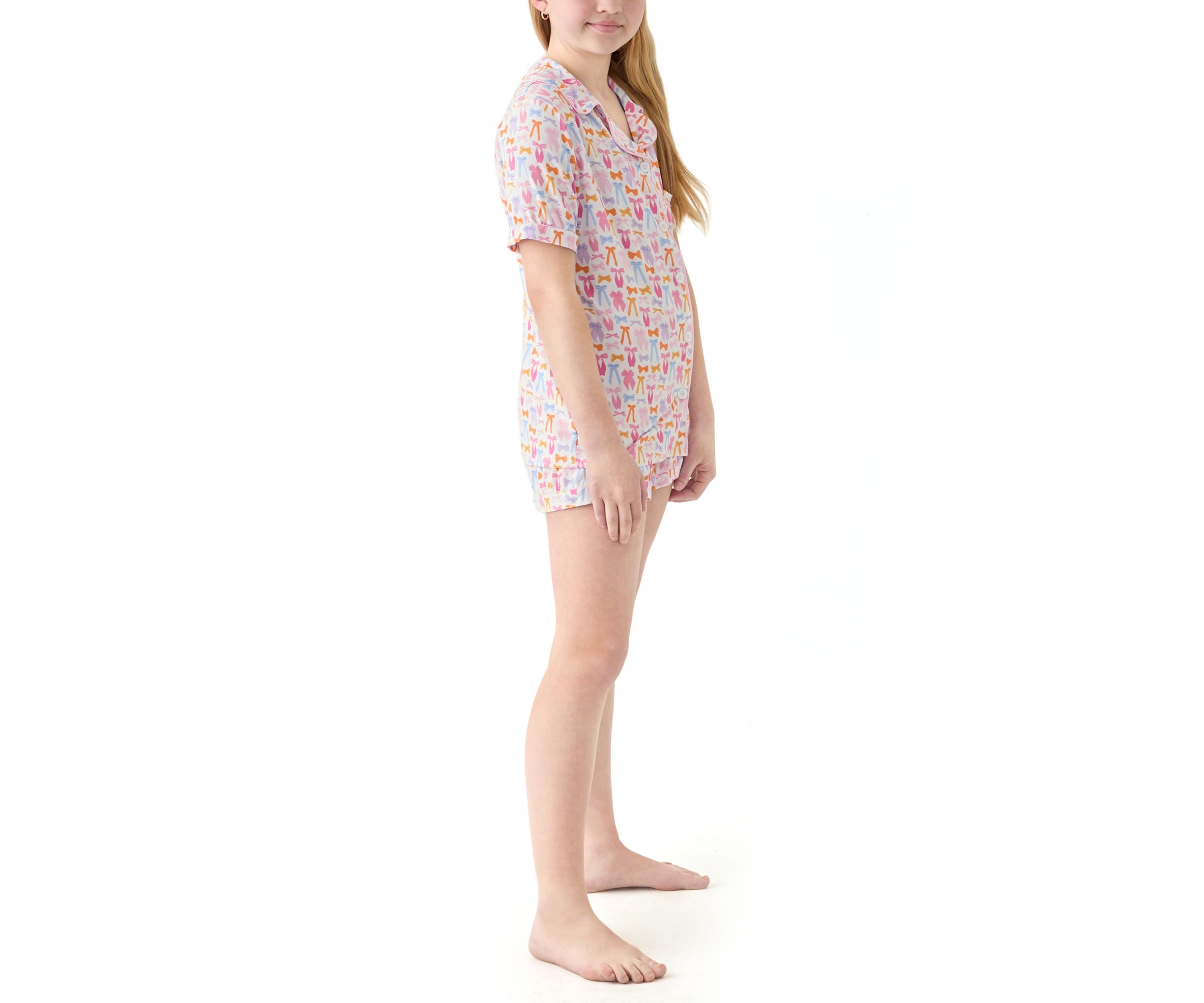 Girls 7-16 2 Piece Bow Print Bamboo Loungewear Set