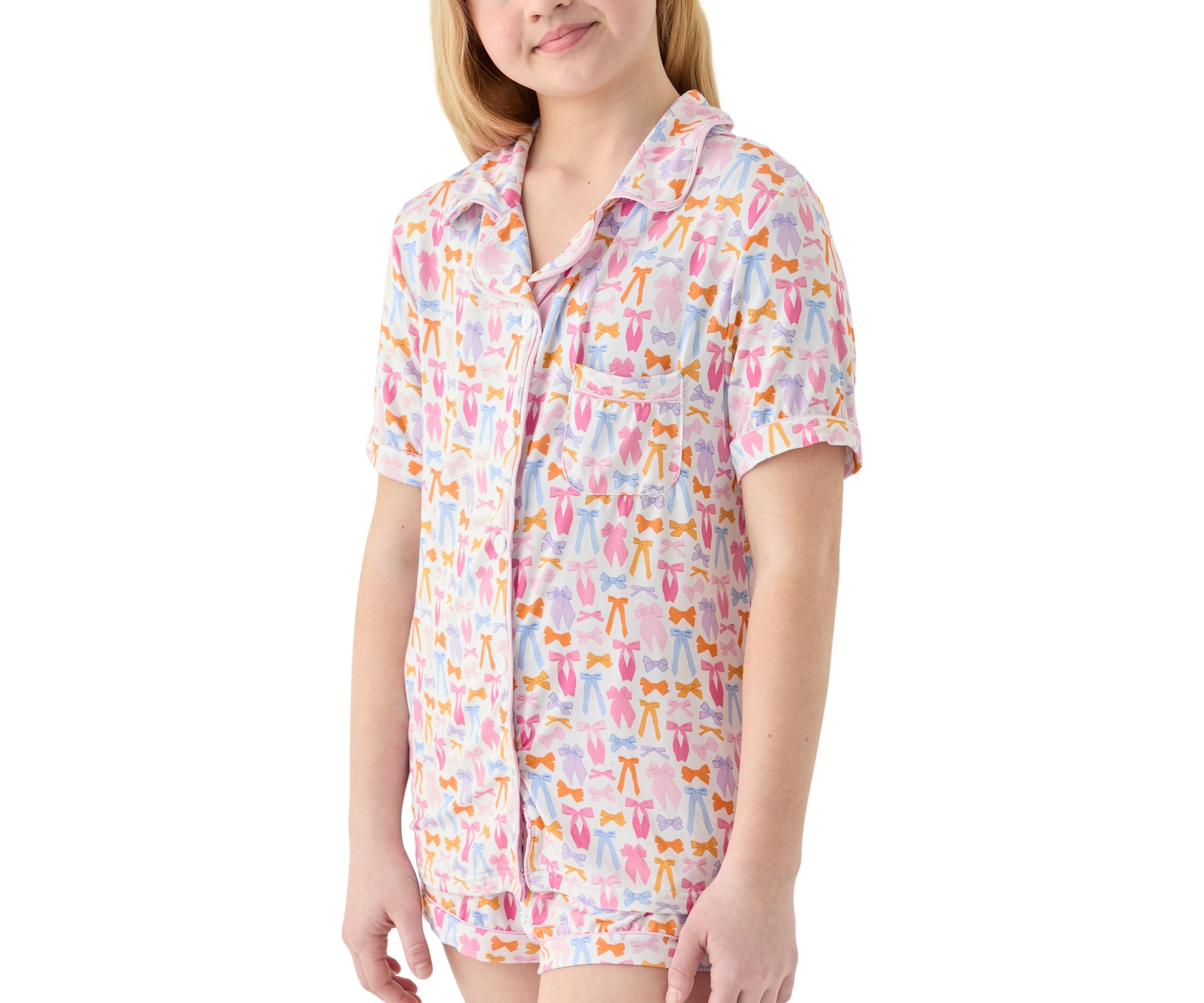 Girls 7-16 2 Piece Bow Print Bamboo Loungewear Set