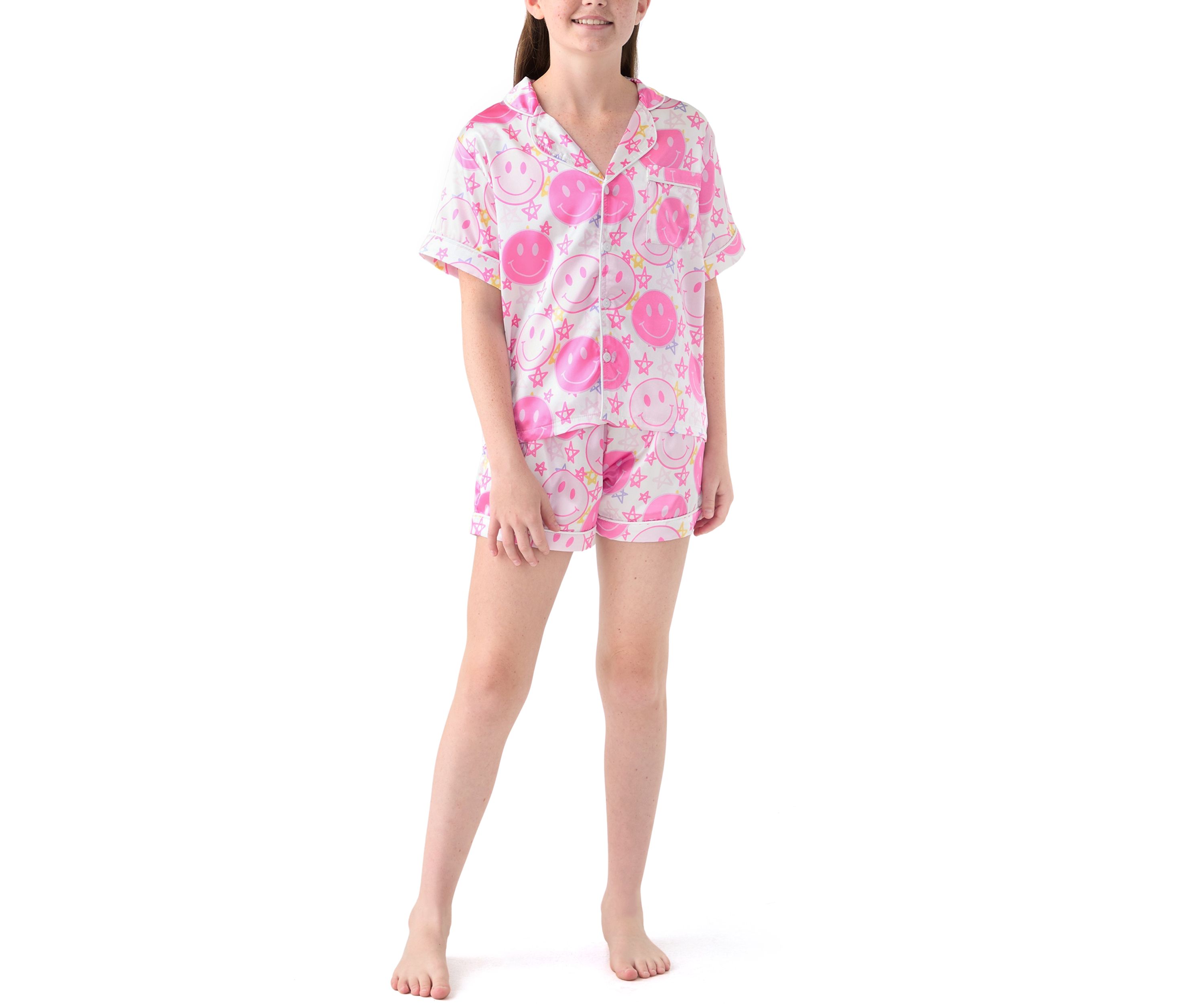 Girls 7-16 Smiley Face and Stars Lounge Set 