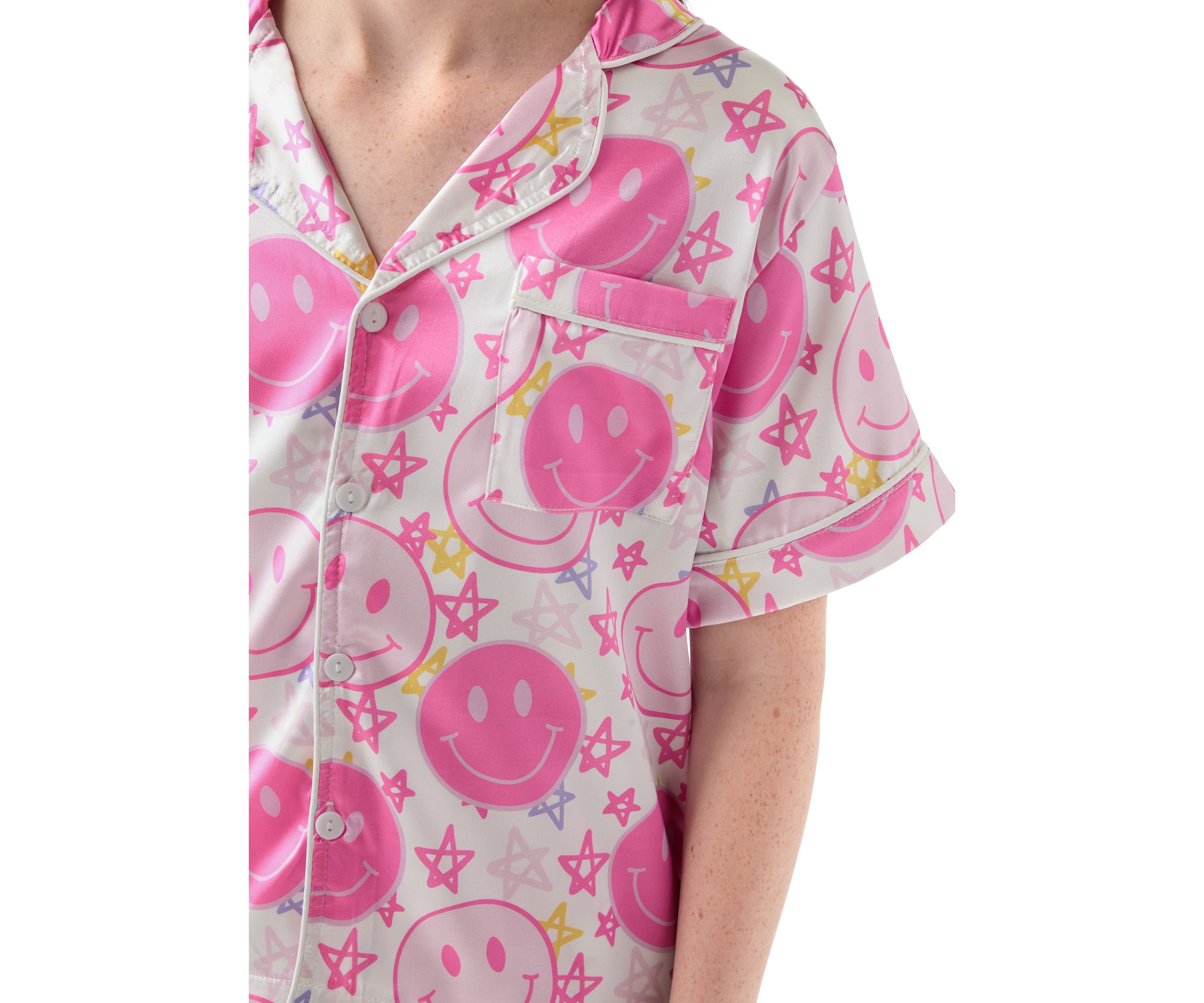 Girls 7-16 Smiley Face and Stars Lounge Set 