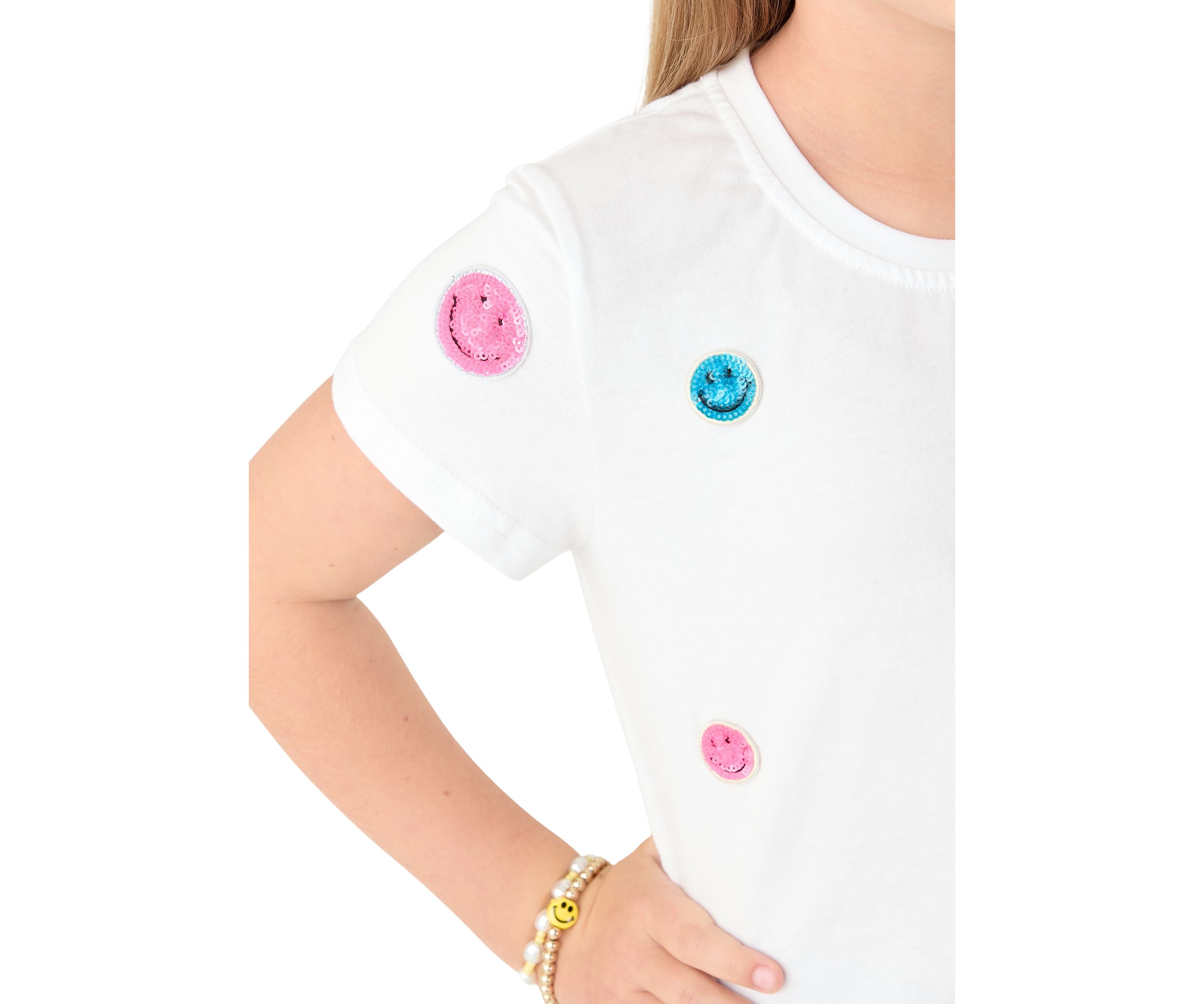 Girls 7-16 Sequin Smiles Jersey Printed T-Shirt