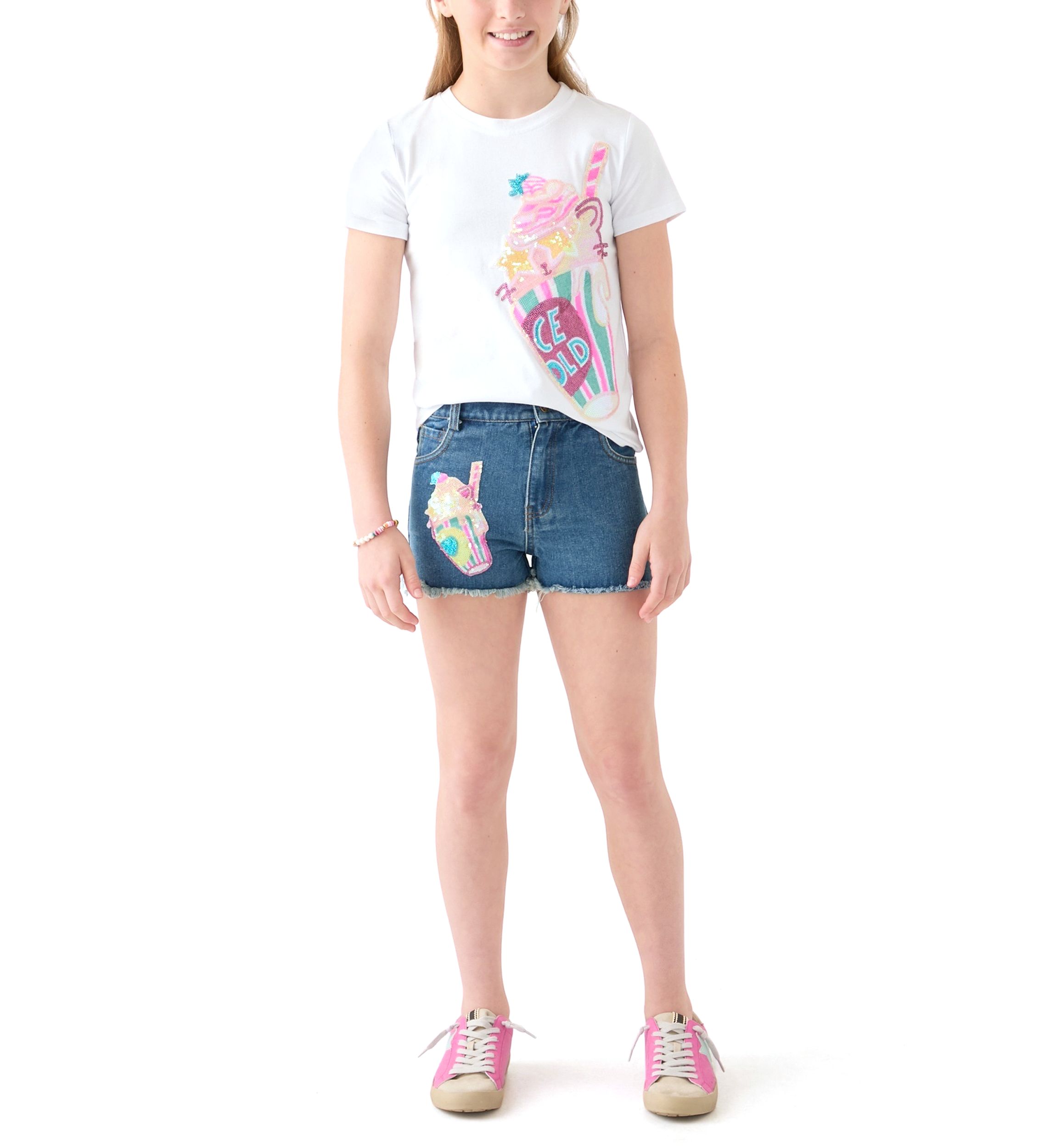 Girls 7-16 Ice Cold Drink Graphic T-Shirt and Shorts Set