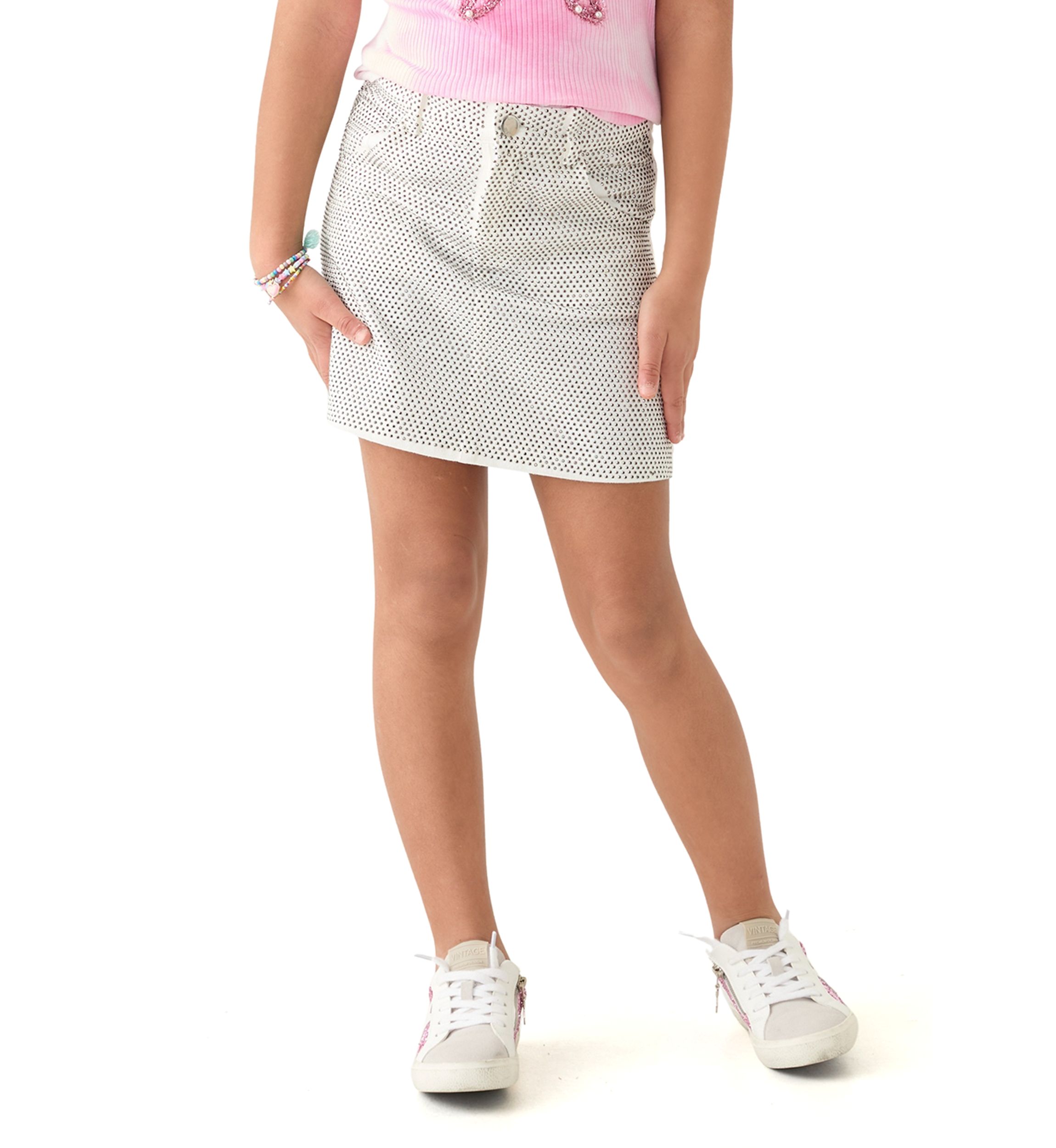 Girls 7-16 Studded Denim Skirt