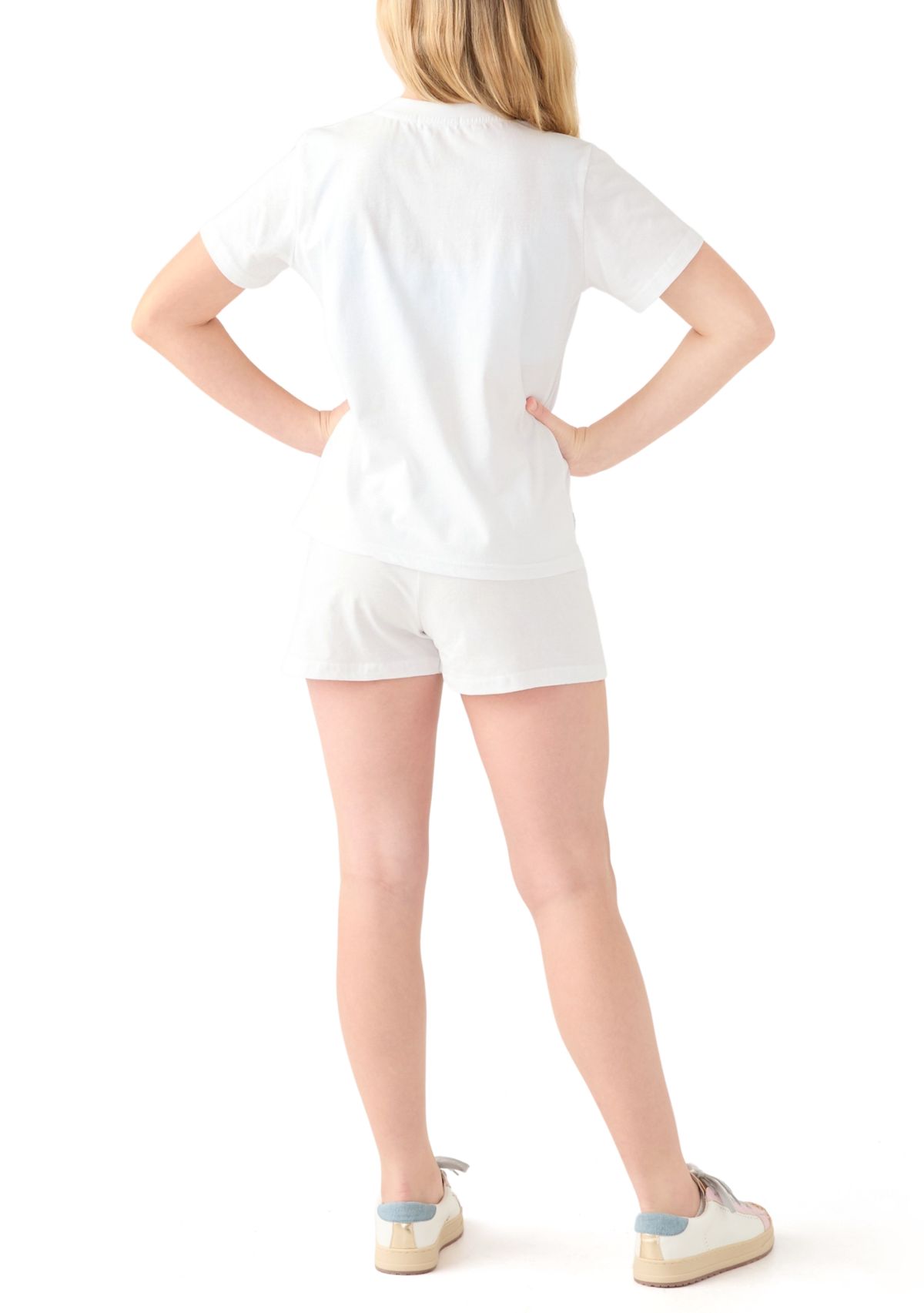 Girls 7-16 Butterfly Sequin Printed Top and Shorts Set