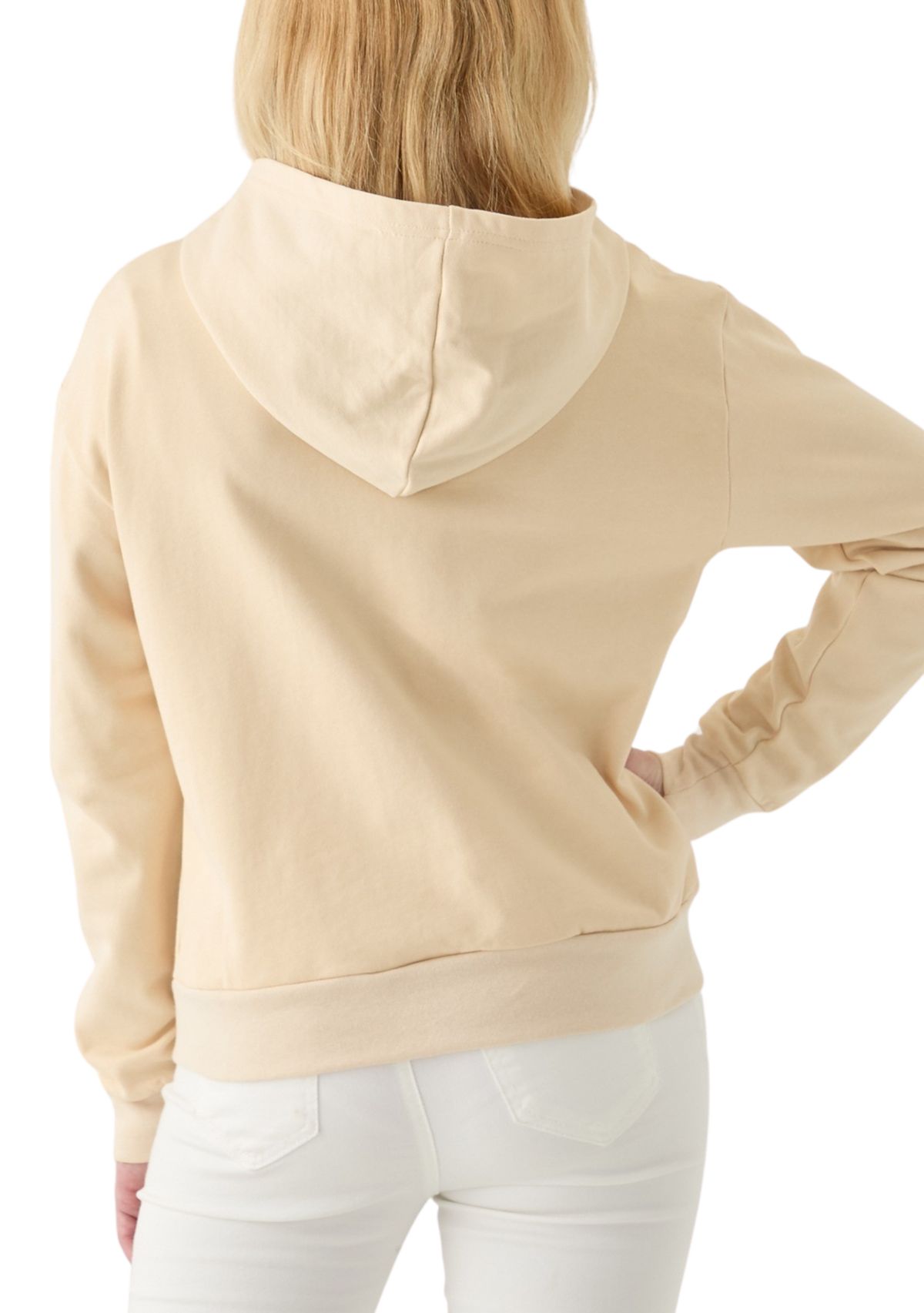 Girls 7-16 Zip Hoodie with Knit Panel
