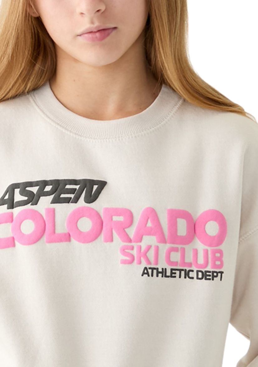 Girls 7-16 Colorado Ski Club Crew Neck Pullover