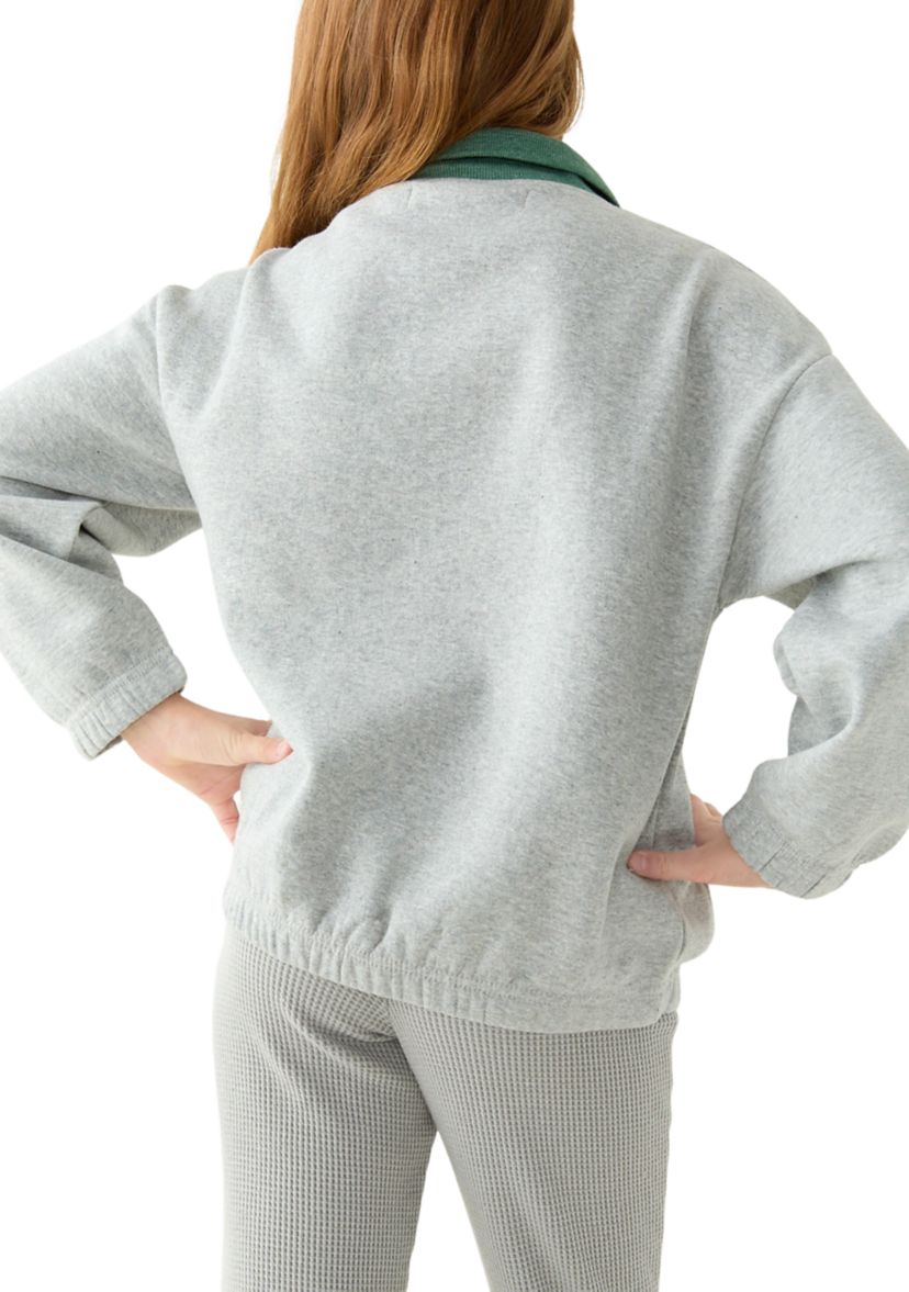 Girls 7-16 New York City Varsity Collared Sweatshirt