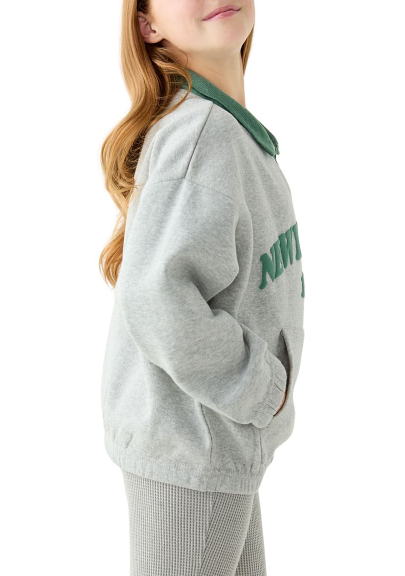 Girls 7-16 New York City Varsity Collared Sweatshirt