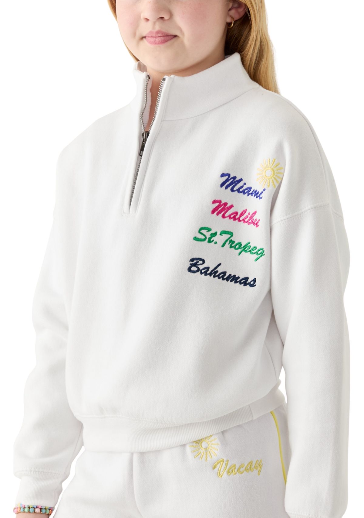 Girls 7-16 Destination 1/4 Zip Pullover Sweatshirt