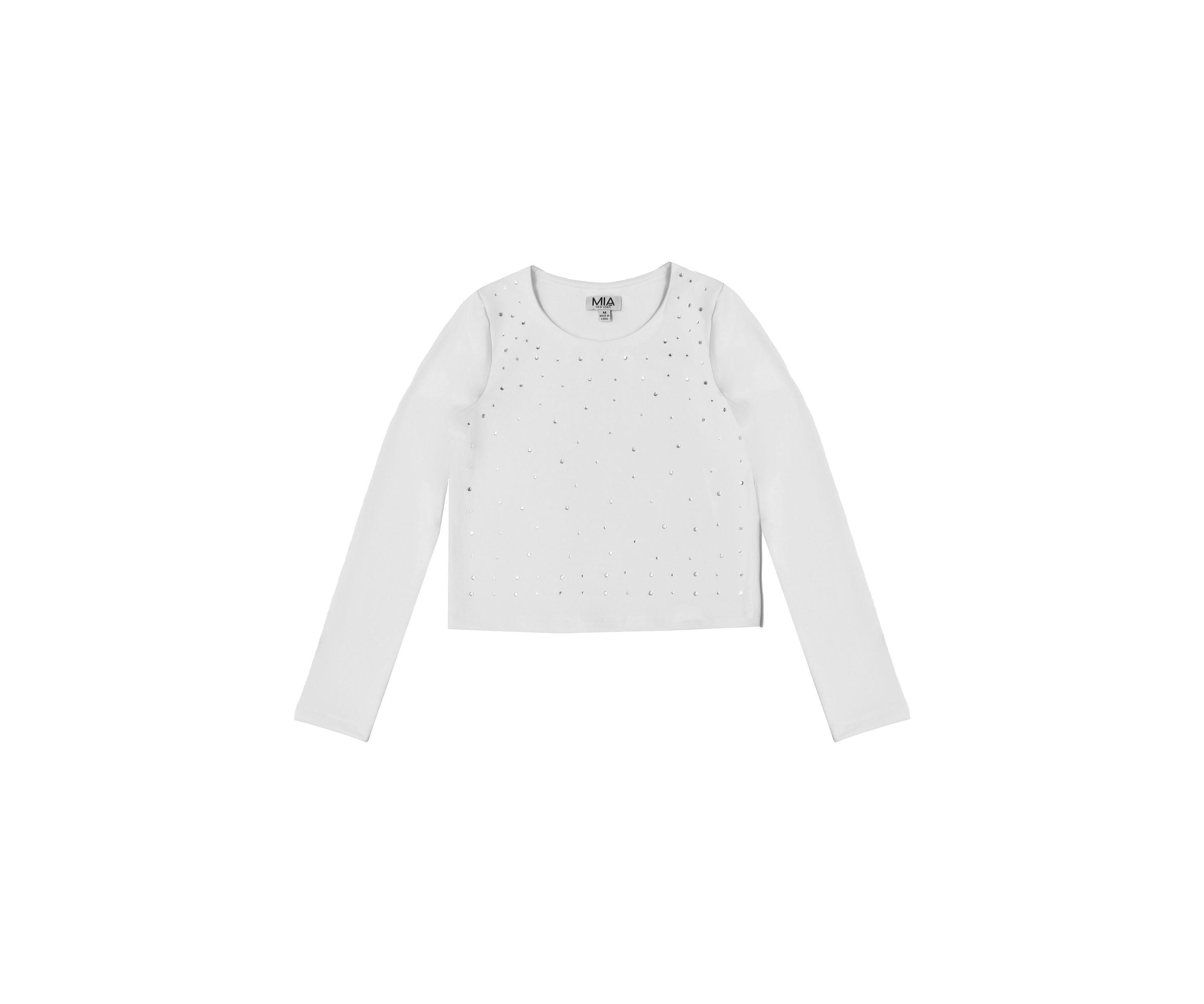 Girls 7-16 Glam Rhinestone Knit Top