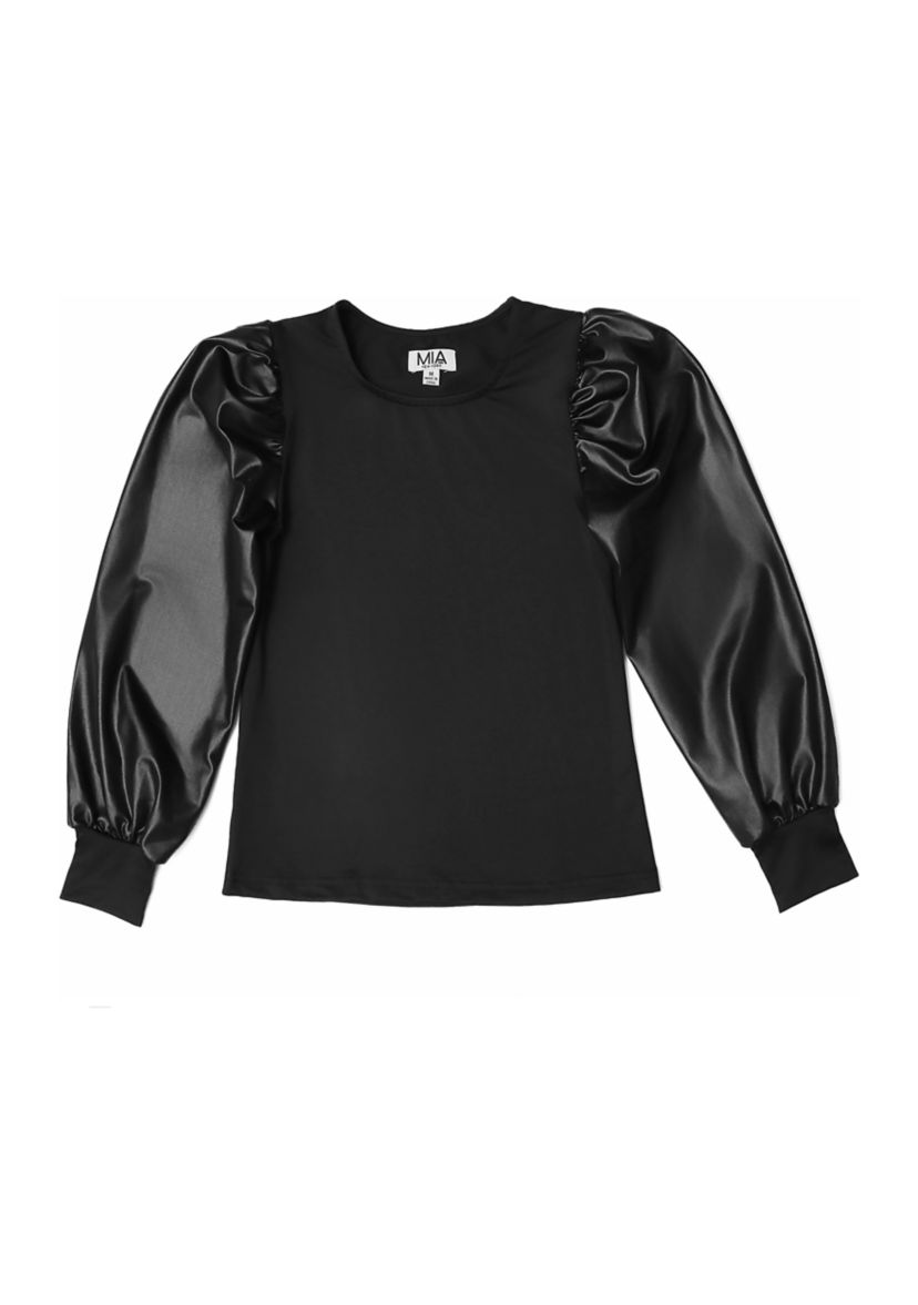 Girls 7-16 Metallic Long Sleeve Top