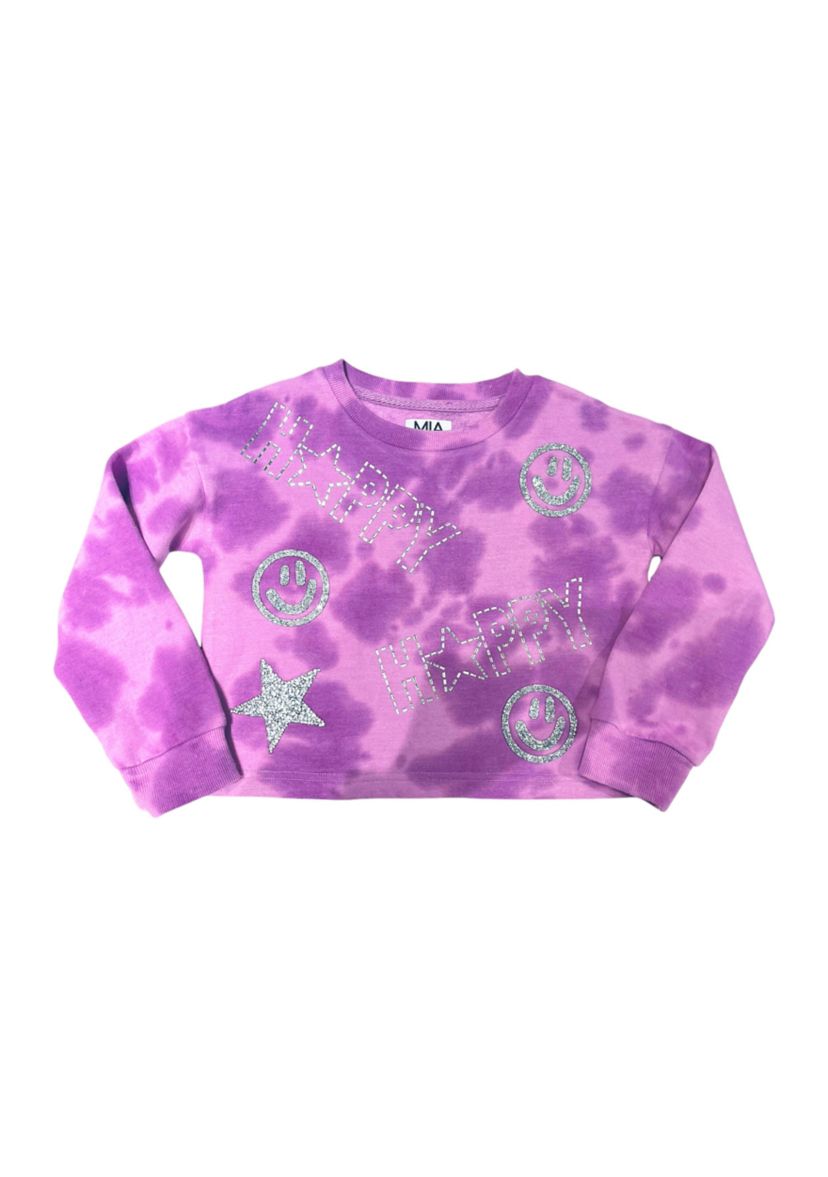 Girls 7-16 Acid Wash Icon Printed Shirt