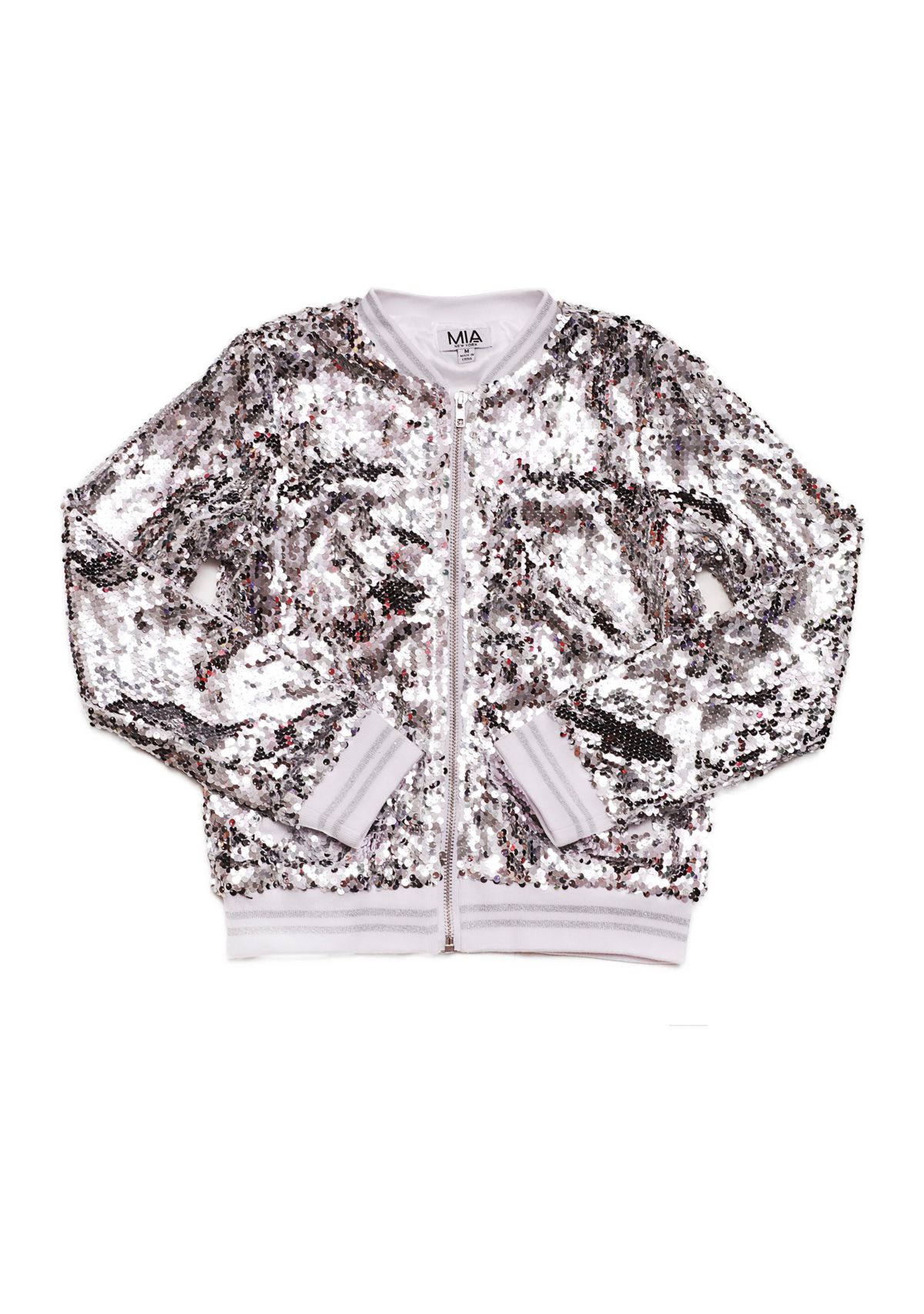 Girls 7-16 Disco Sequin Bomber Jacket