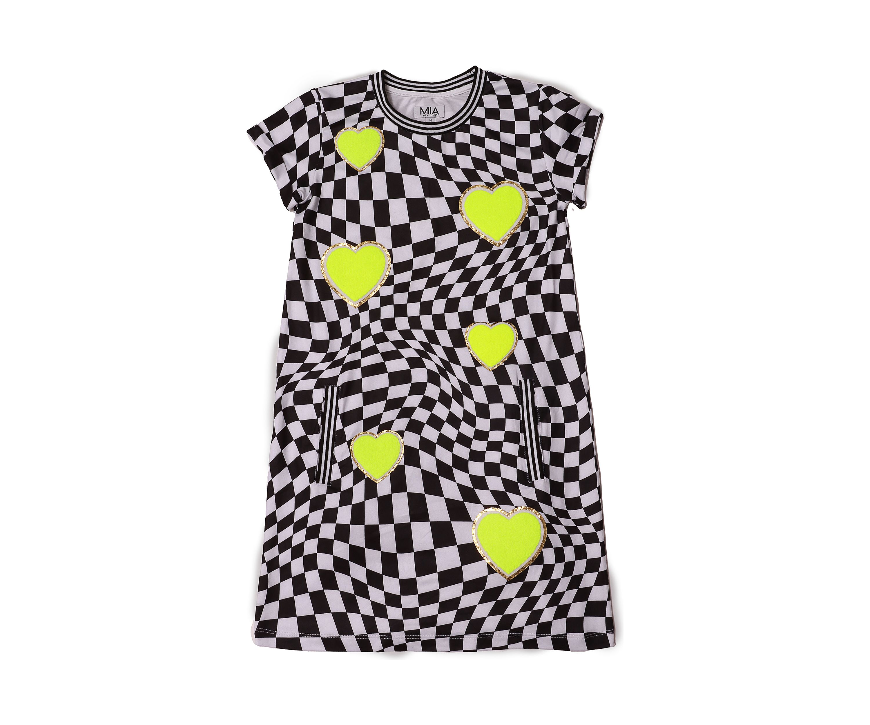 Girls 7-16 Groovy Hearts Printed Dress