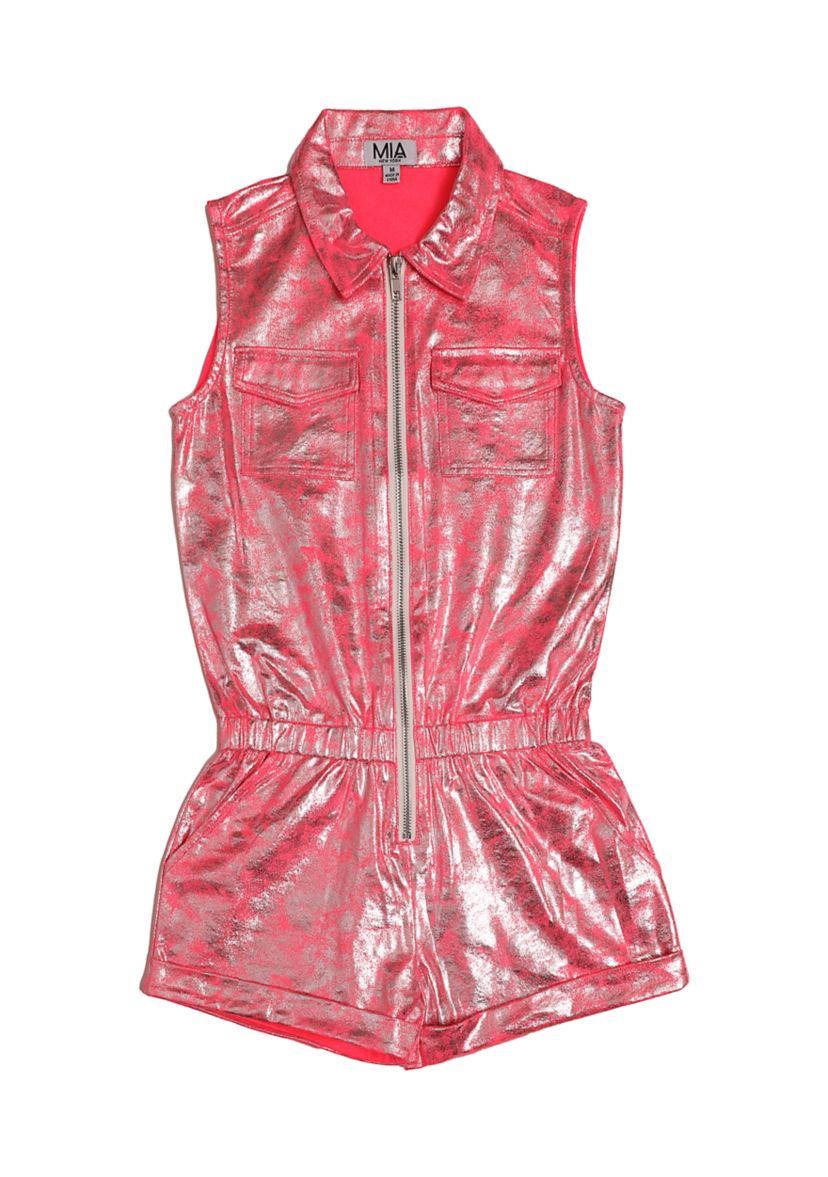 Girls 7-16 Faux Leather Romper 