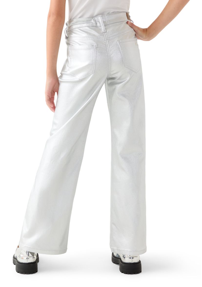 Girls 7-16 Silver Metallic Wide Leg Pants