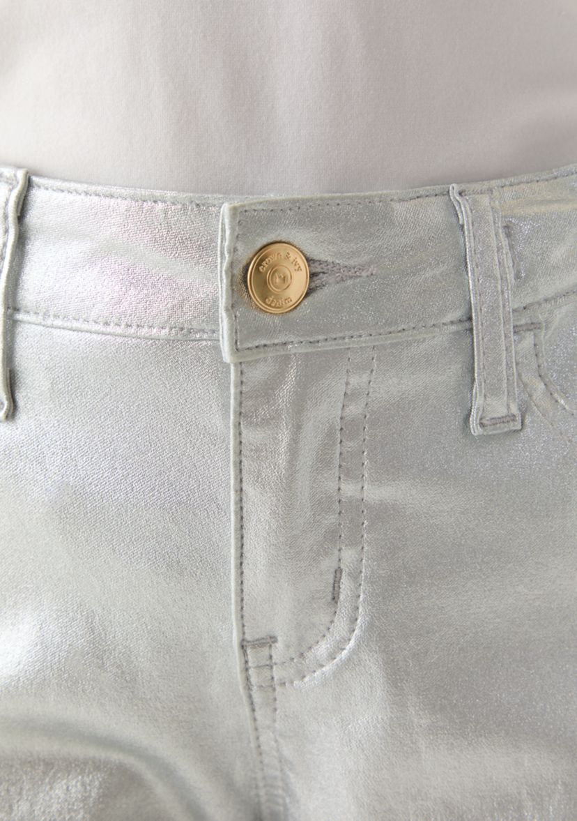 Girls 7-16 Silver Metallic Wide Leg Pants