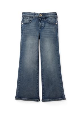 Crown & Ivy Girls 4-6x Denim Wide Leg Jeans