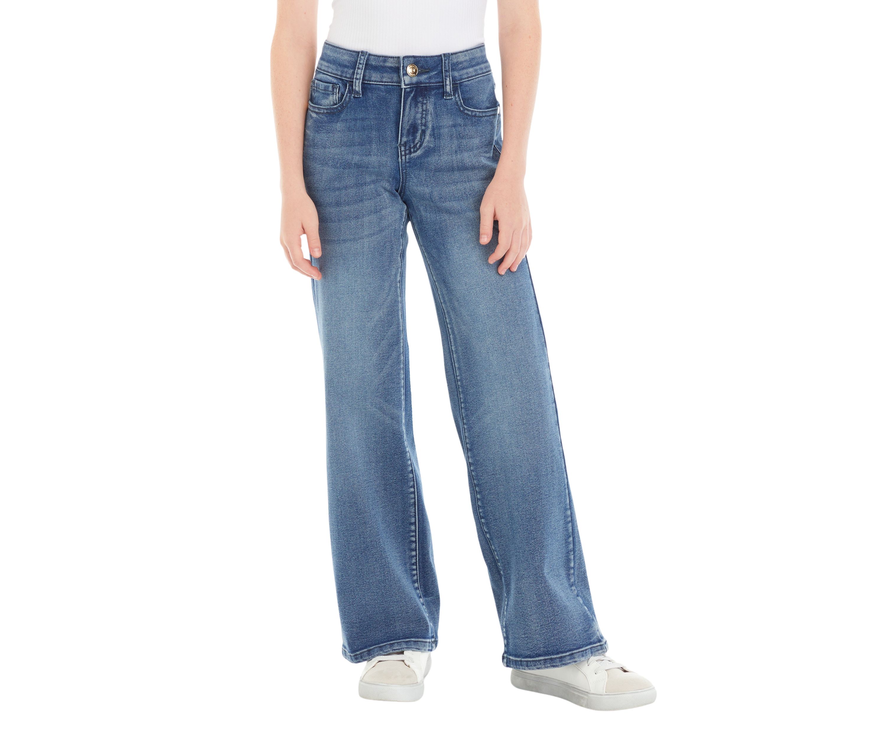 Girls 7-16 Wide Leg Denim Jeans