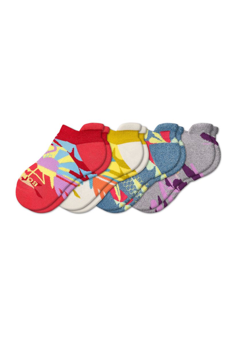 Youth Floral Ankle Socks - 4 Pack