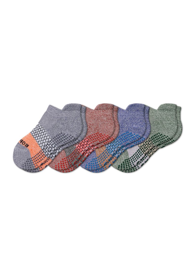 Youth Tri-Block Gripper Ankle Socks - 4 Pack
