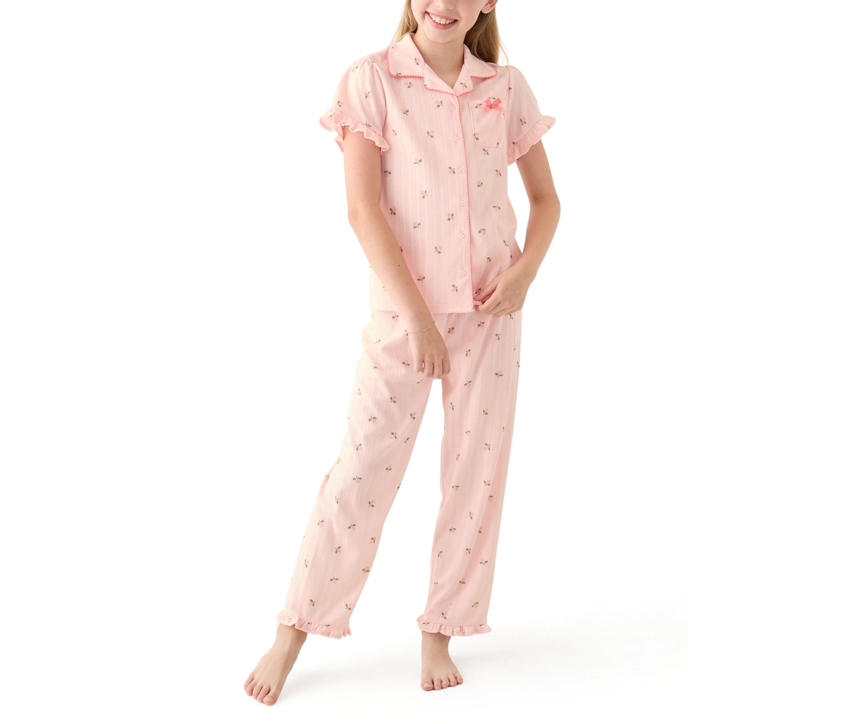 Girls 4-6x 3 Piece Pointelle Sleep Set