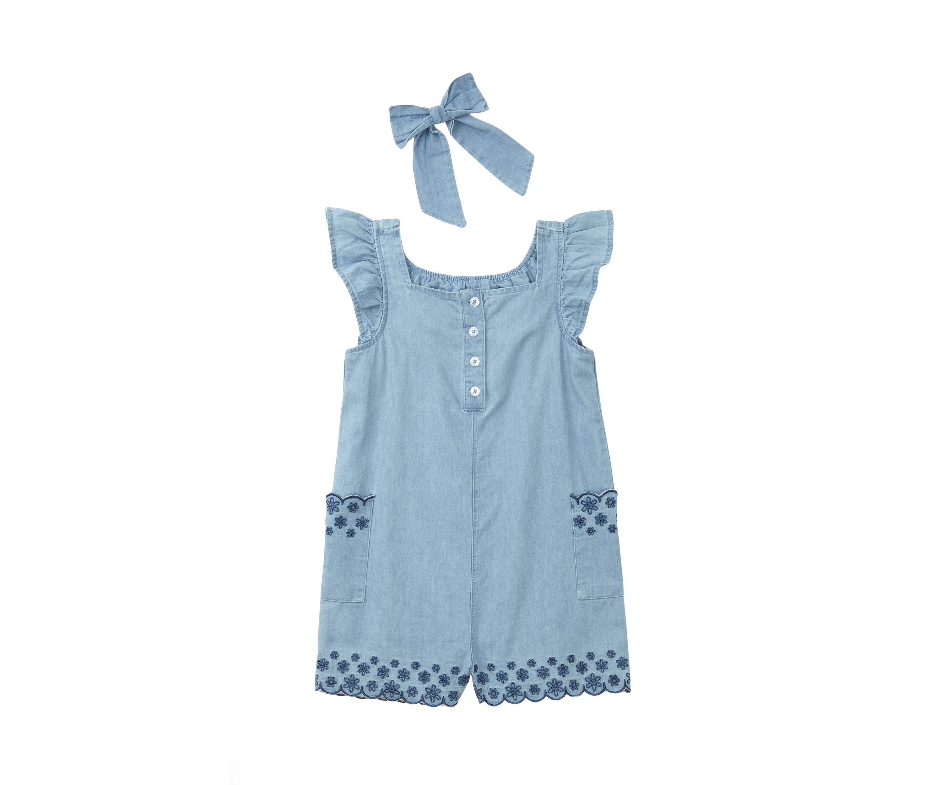 Girls 4-6x Chambray Romper