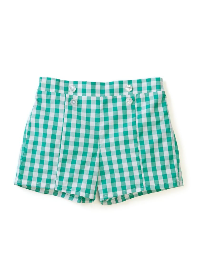 Girls 4-6x Eyelet Top and Gingham Skort Set