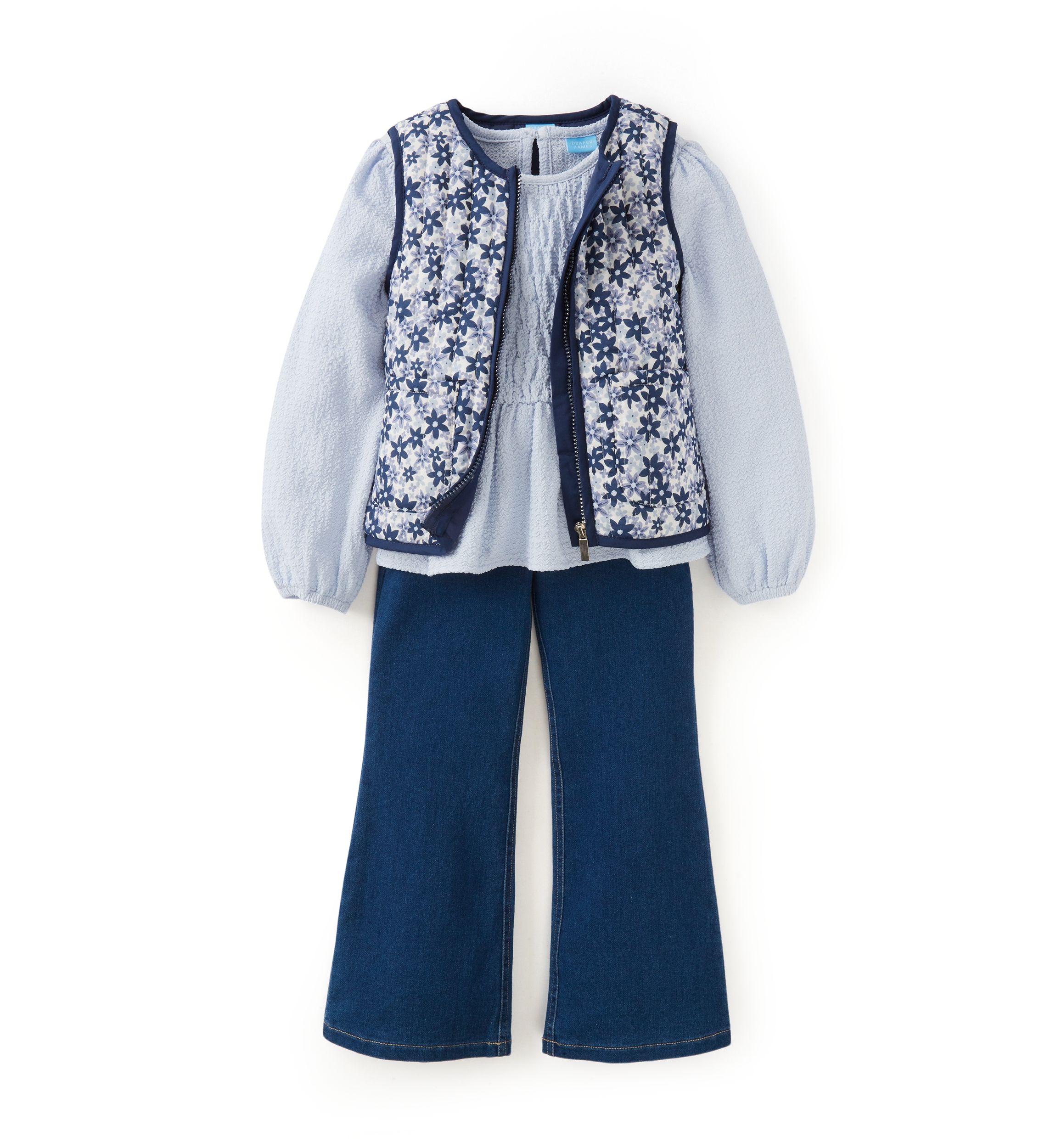 Girls 4-6x Floral Puffer Vest Set