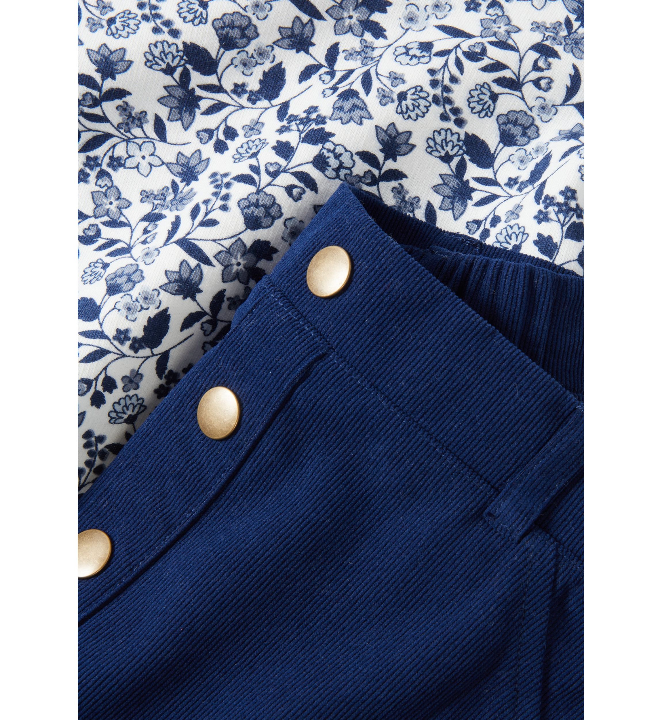 Girls 4-6x Floral Fleece Top with Skort