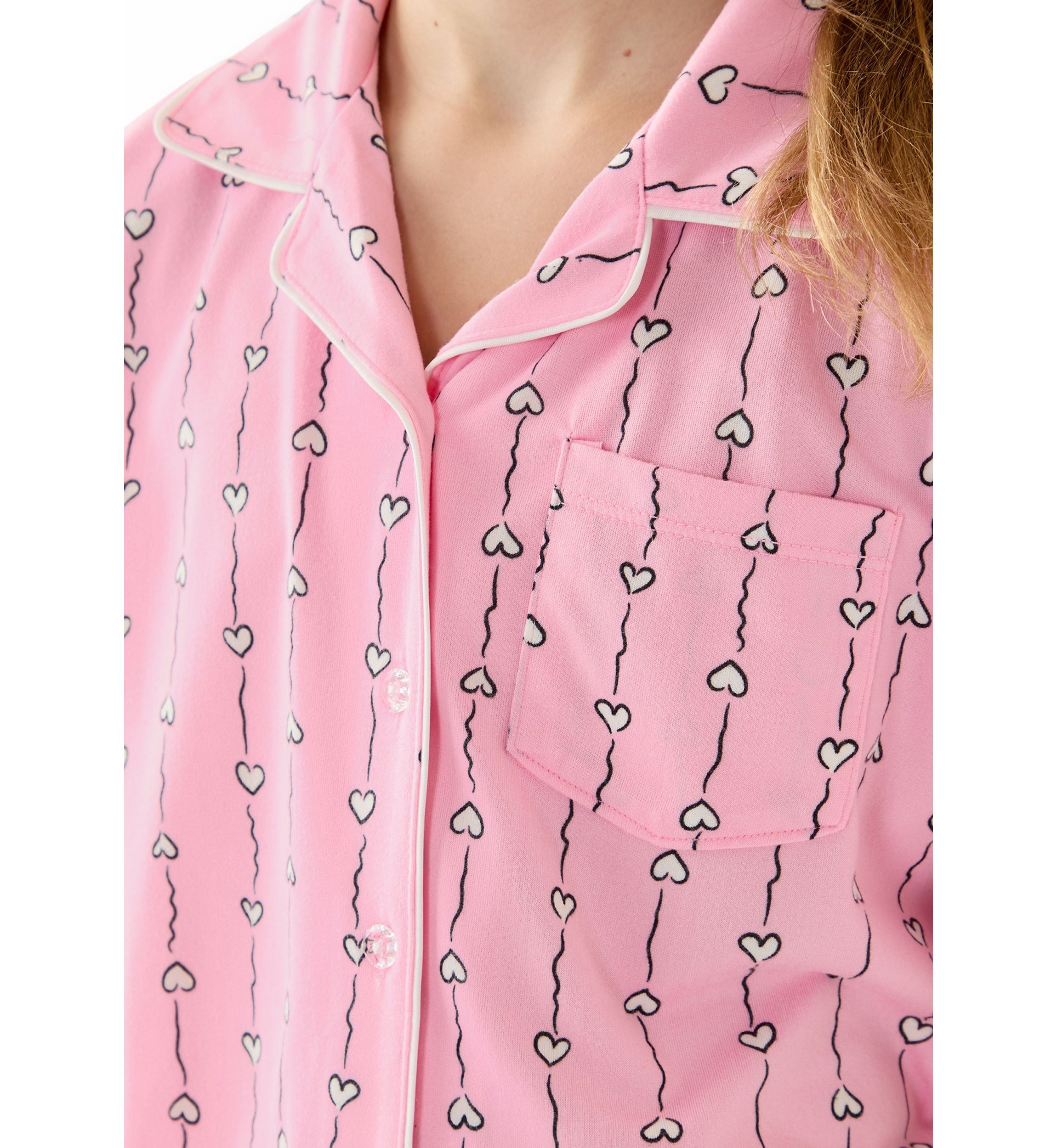 Girls 7-16 Checkered Bows PJ Set with Matching Scrunchie