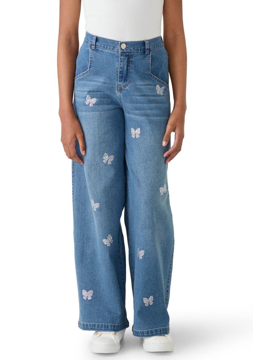 Derek Heart Girls 7-16 Rhinestone Bow Jeans | Belk