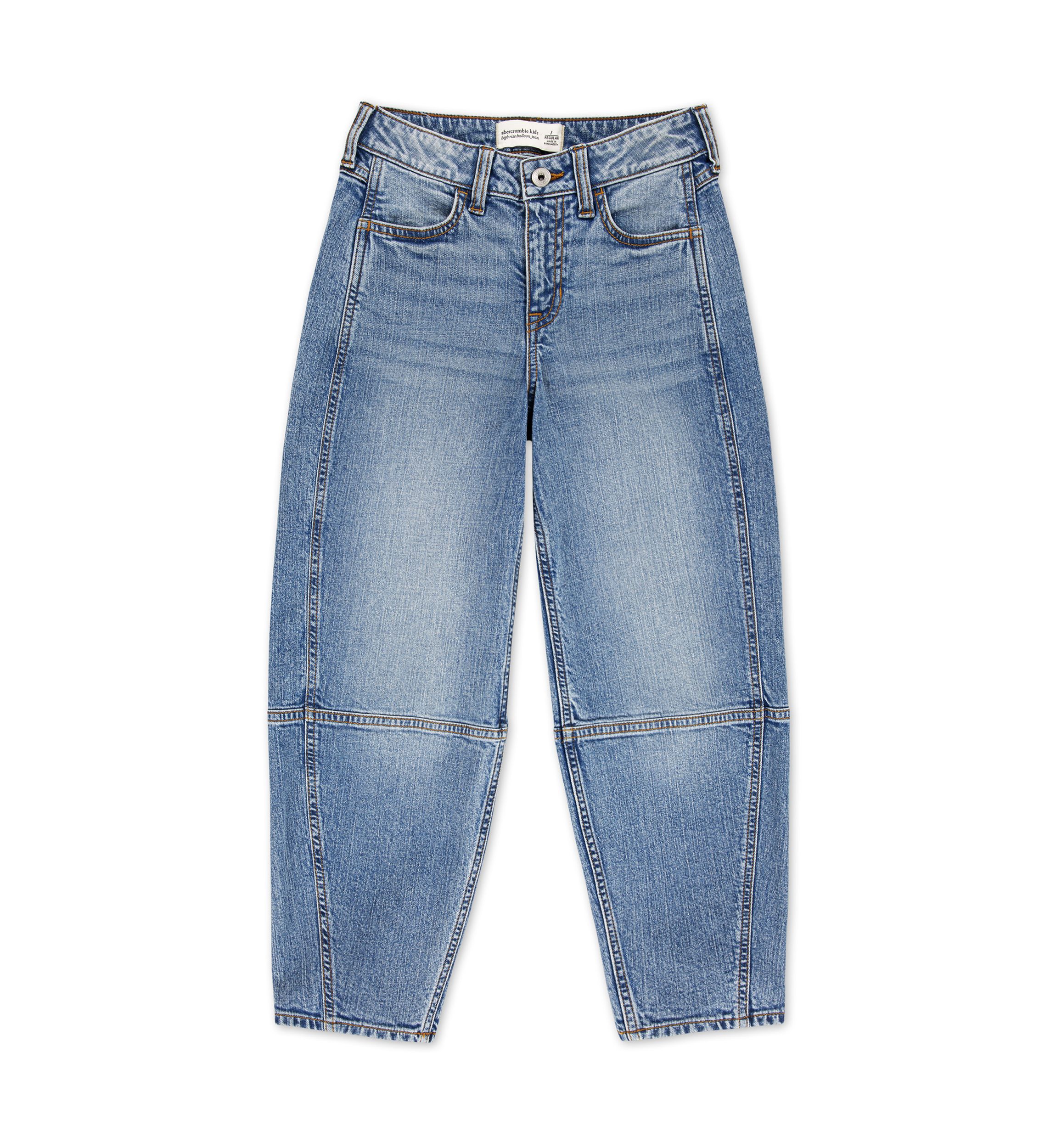high rise balloon jeans