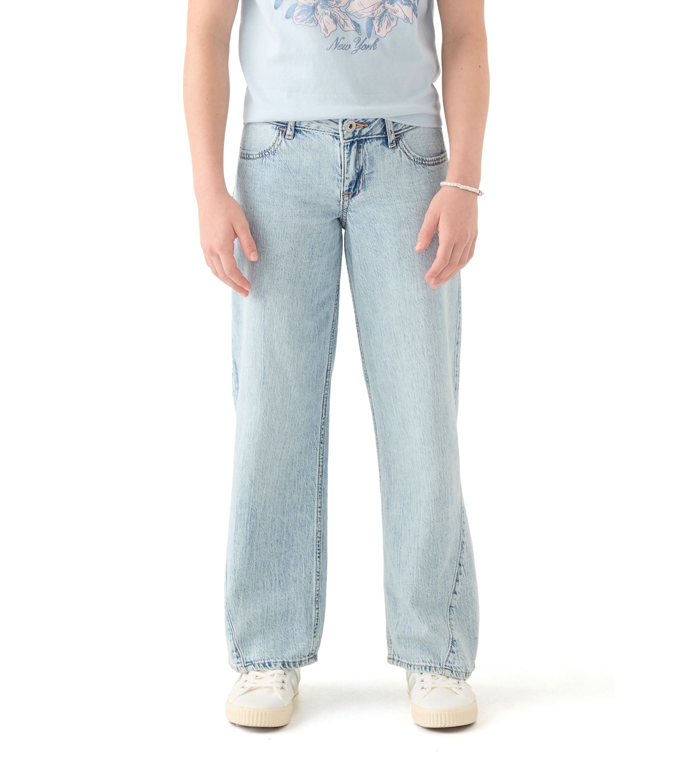 low rise seamed baggy jeans