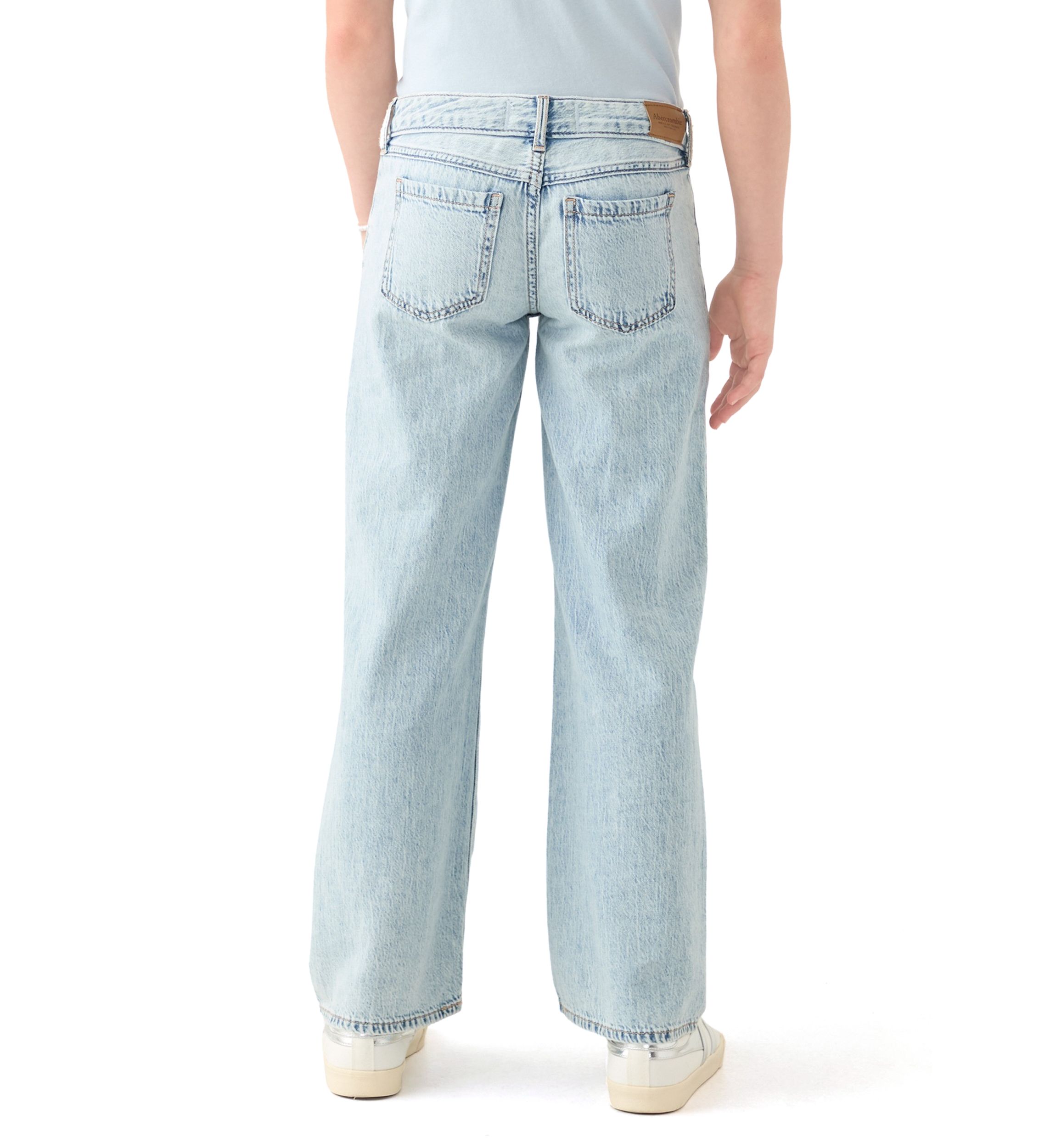 low rise seamed baggy jeans