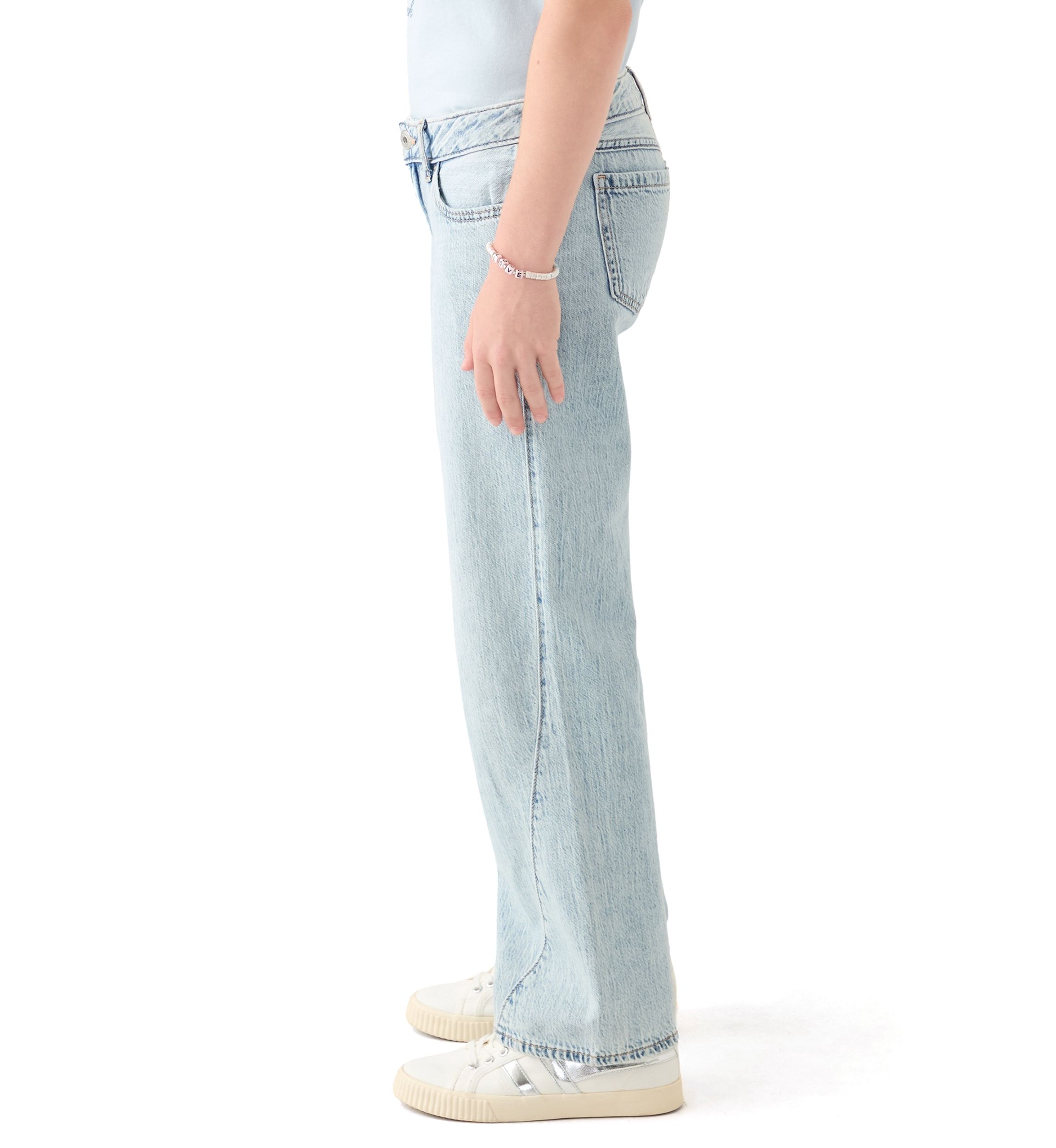 low rise seamed baggy jeans
