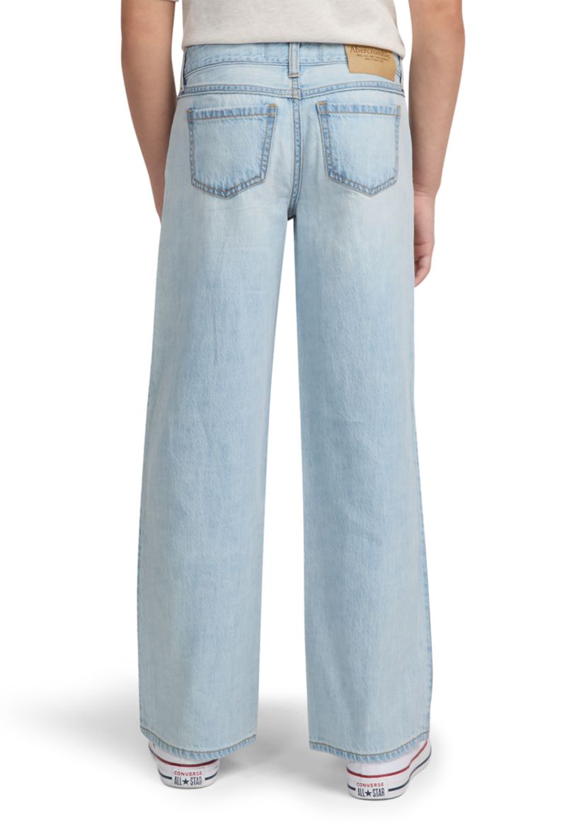 low rise baggy embroidered jeans