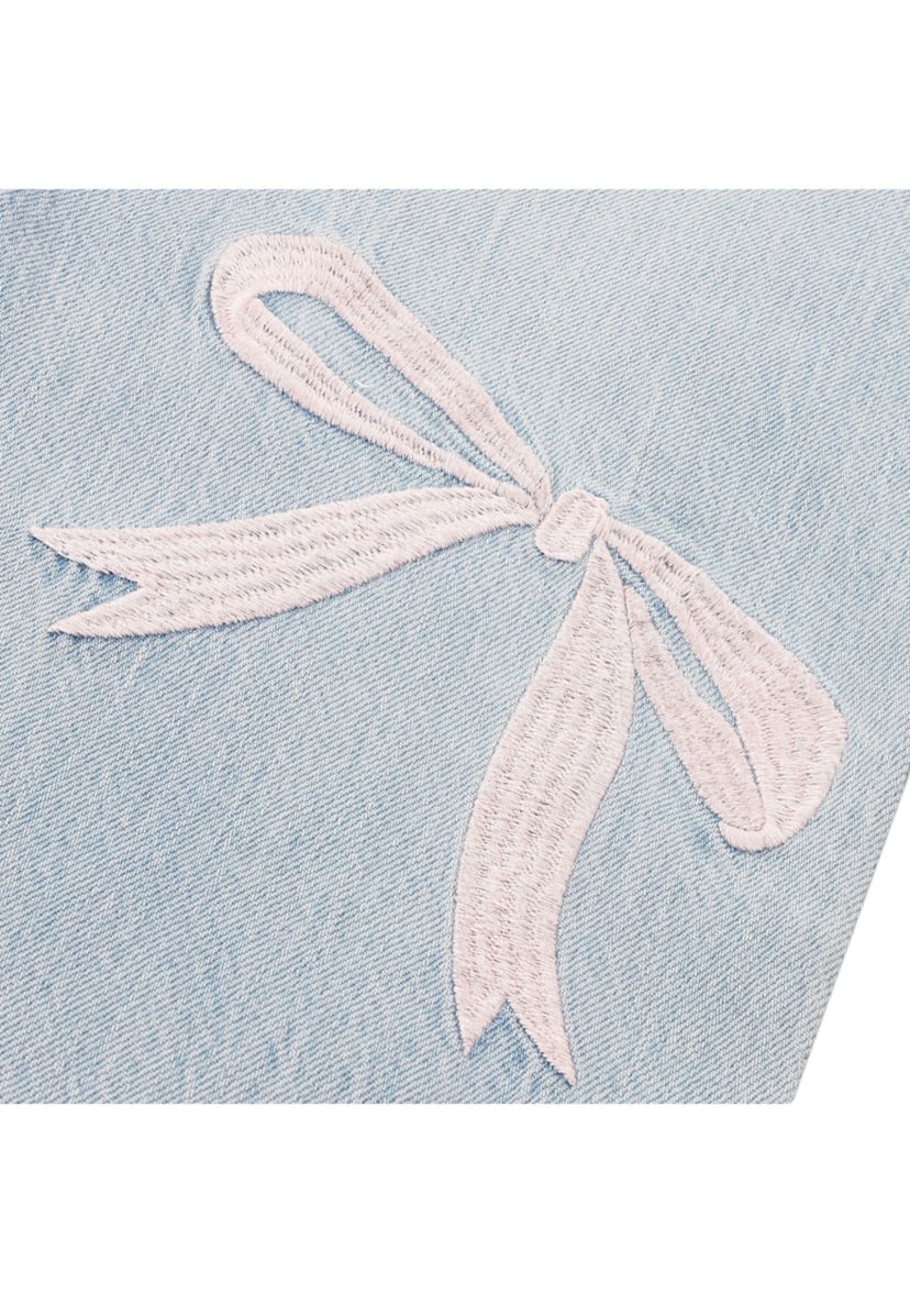 low rise baggy embroidered jeans