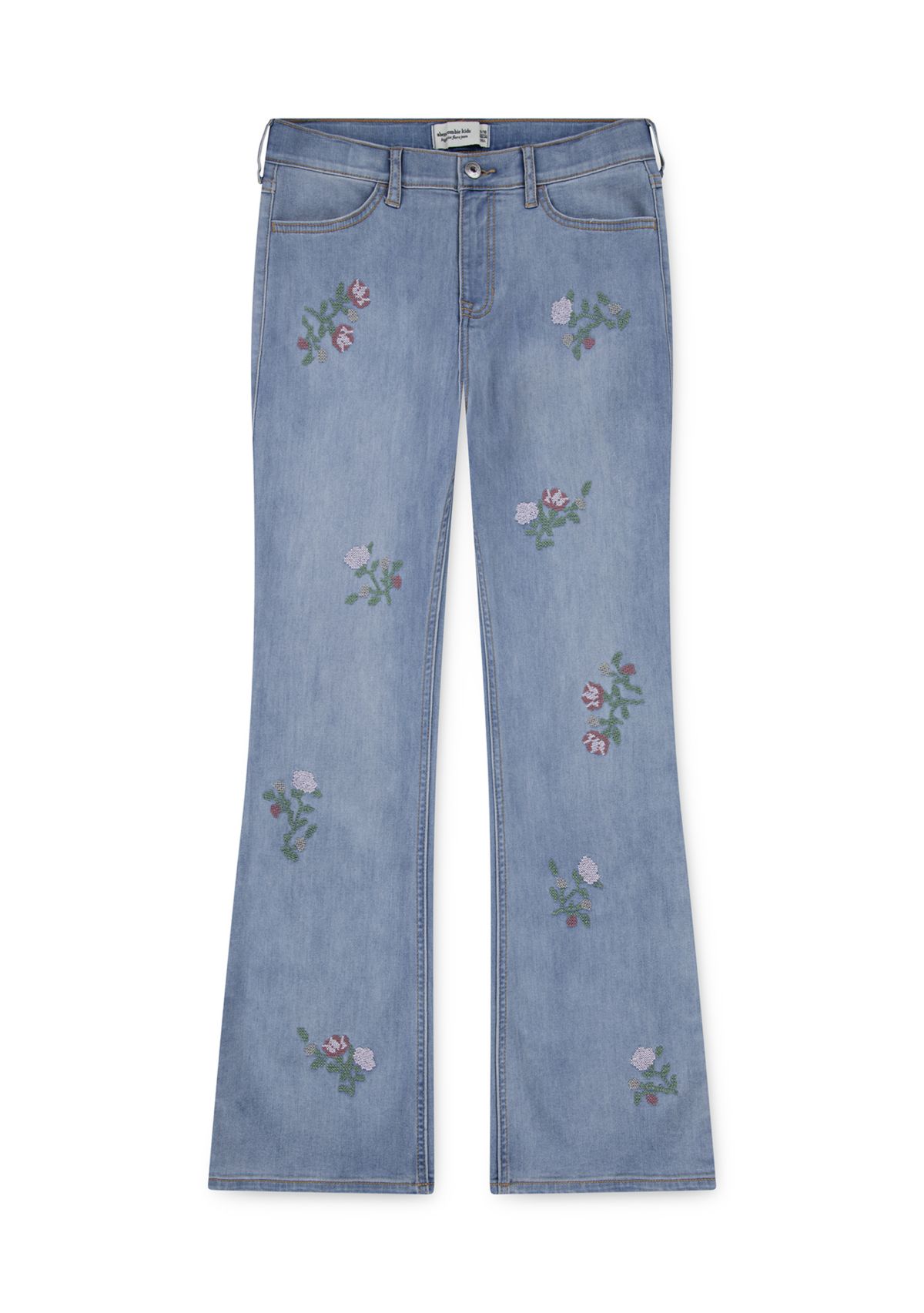 high rise embroidered flare jeans 